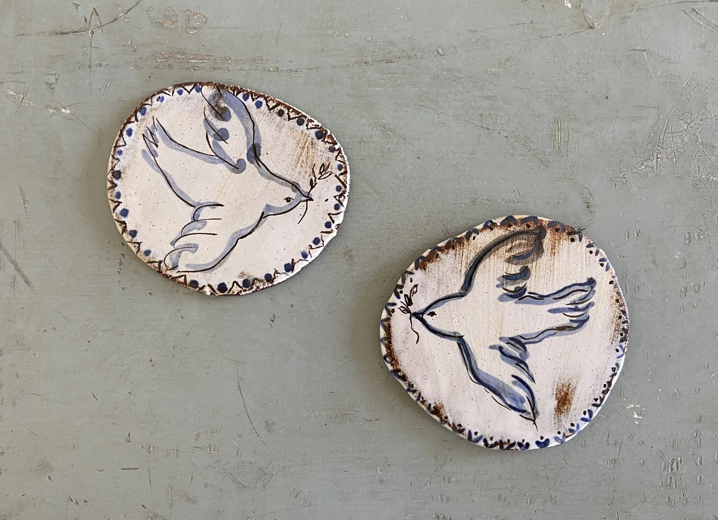 Ceramic bird tile by Charlotte Salt