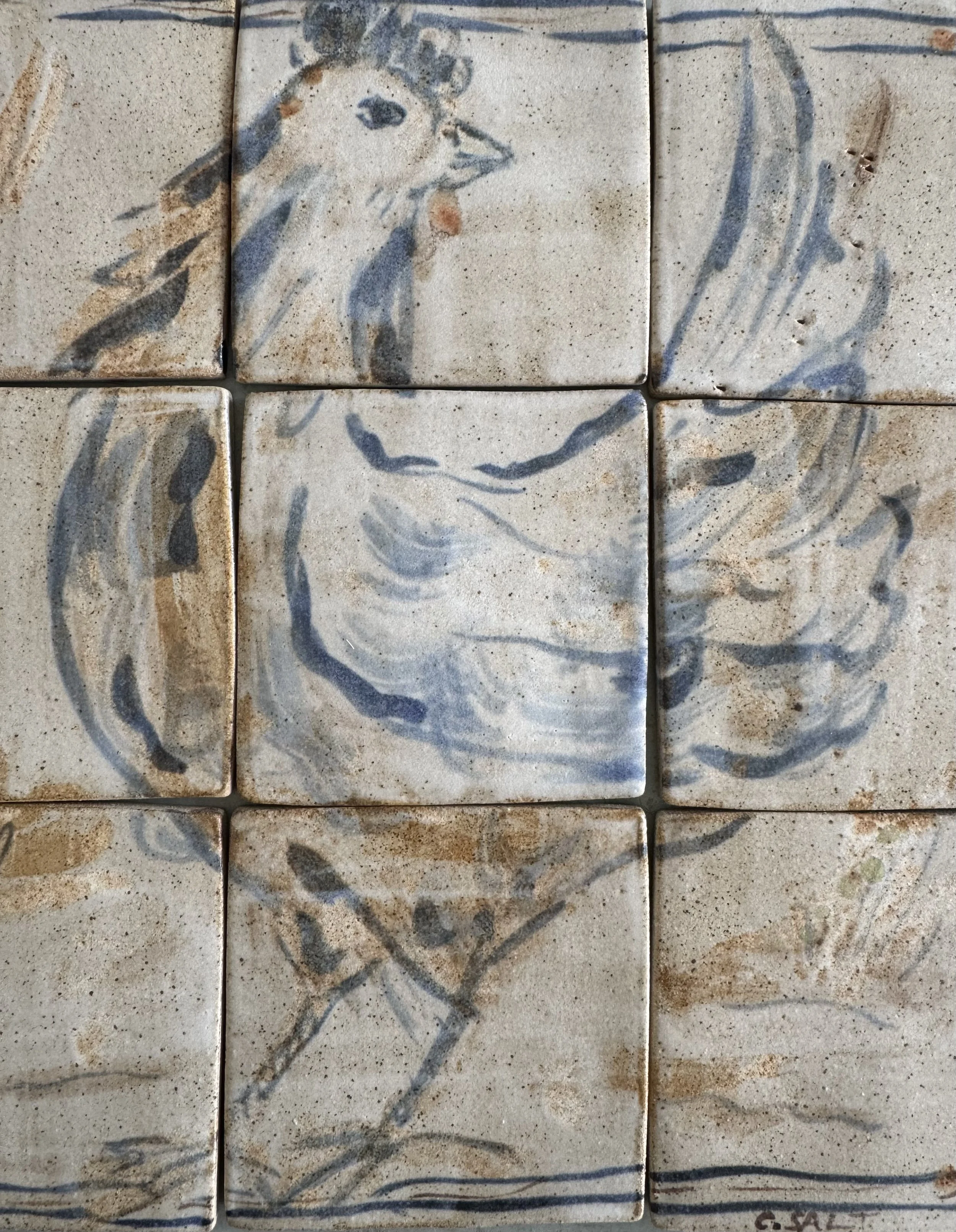 Handmade ceramic tiles by Charlotte salt