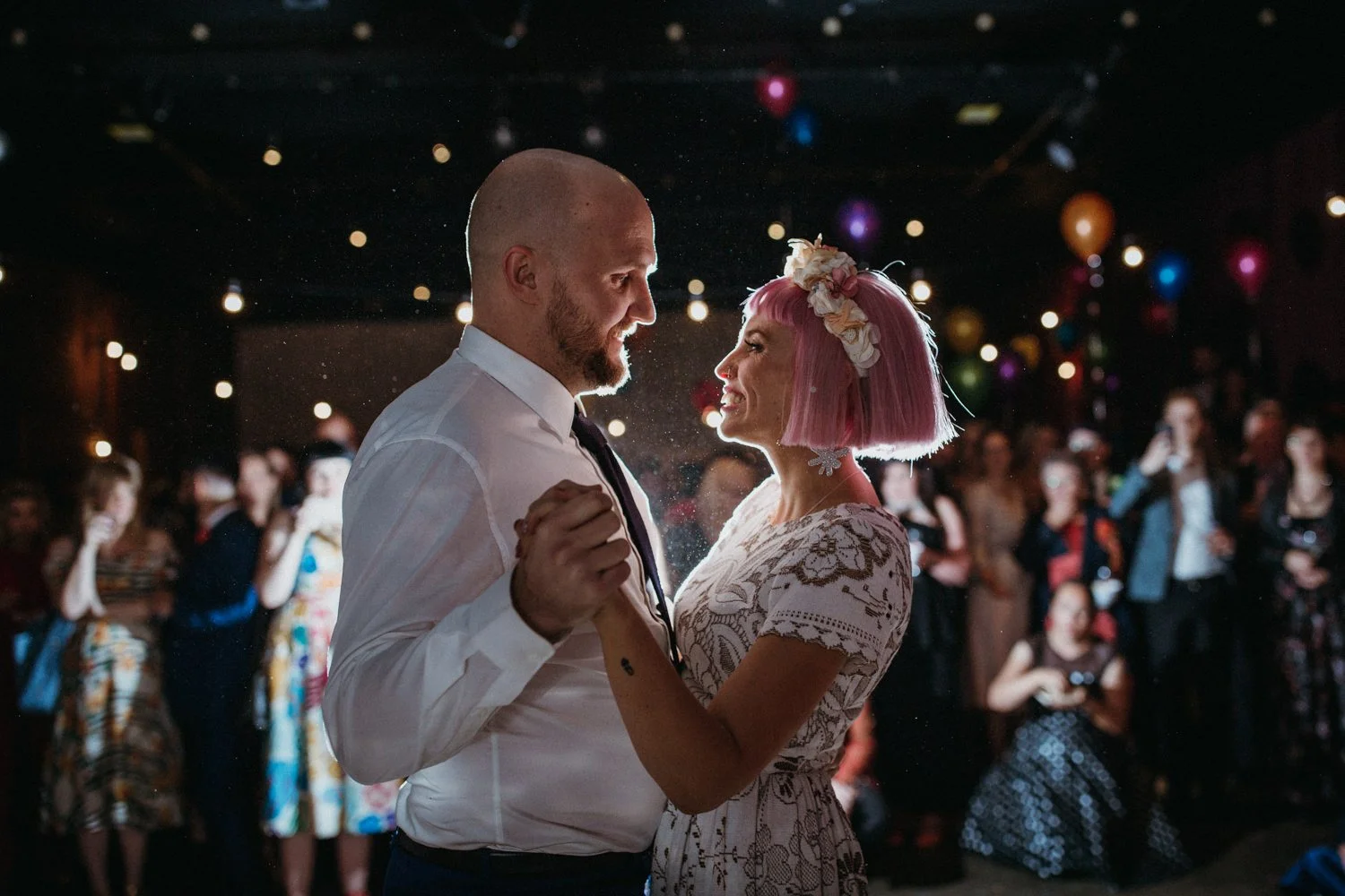 Lego table decorations &amp; confetti balloons for bright night Melbourne Wedding