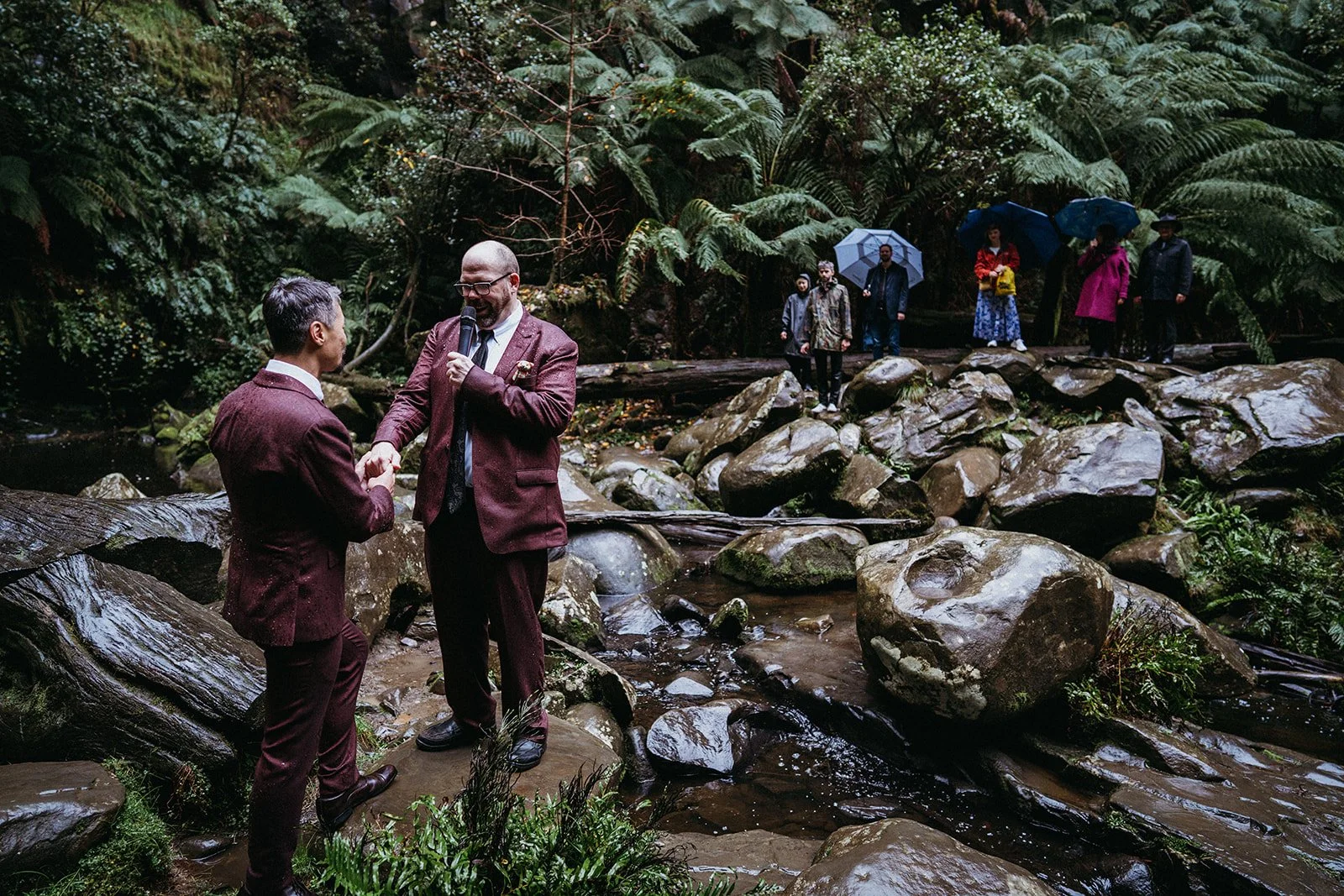 Candid moments from a same-sex elopement in the Great Otway National Park