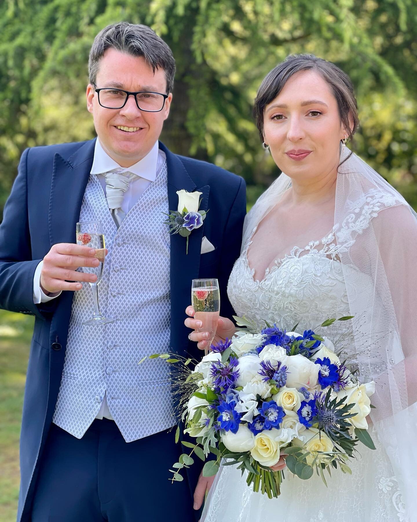 Massive Congratulations to Rosie &amp; Matt these two beautiful people were married yesterday at fabulous @bartlehallhotel our Bride carried a bouquet of entirely fresh and fragrant Roses, Peonies, Delphiniums, Cornflowers, Forget me Nots, Love in th