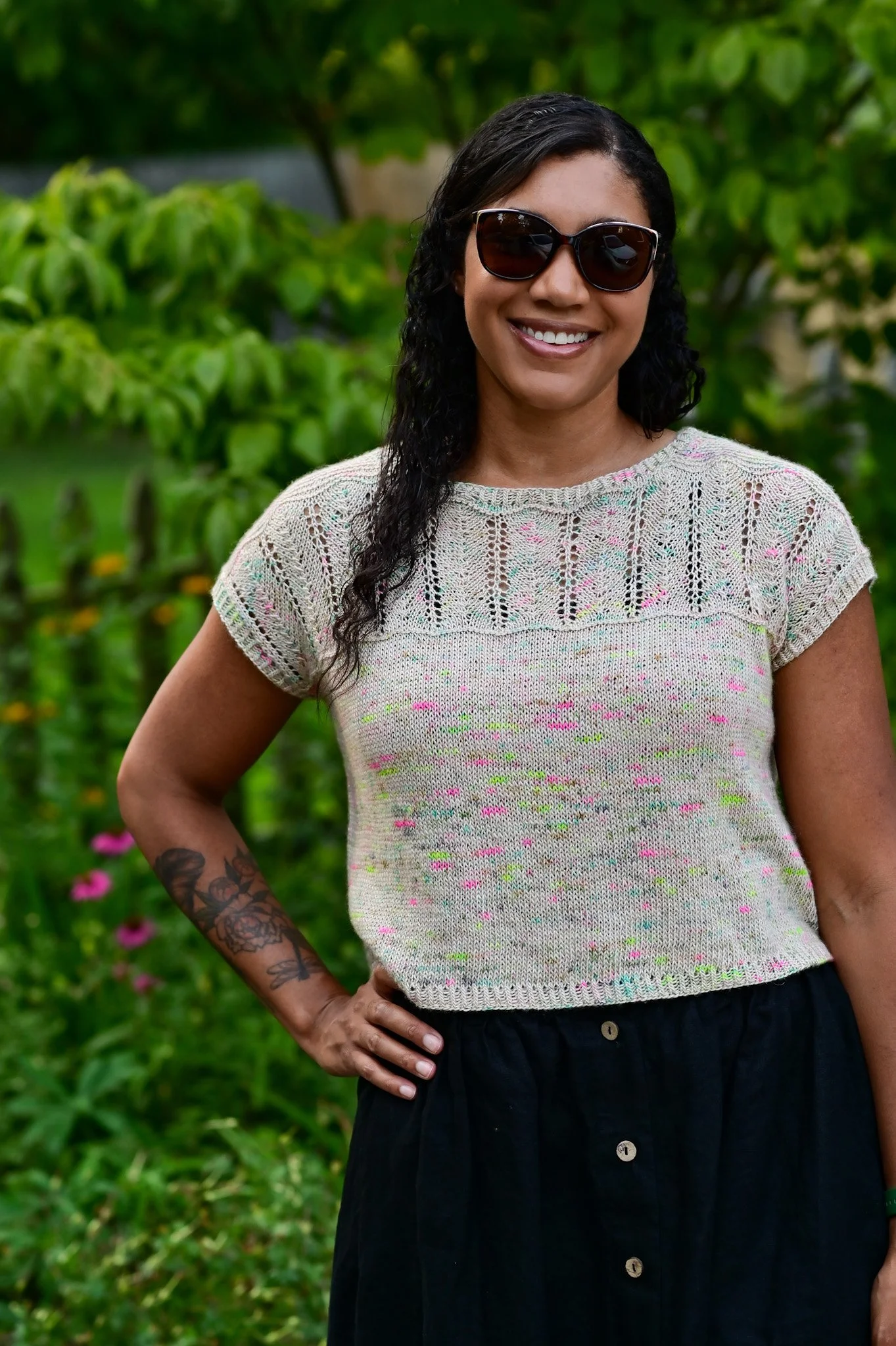 Wild Flowers tee — tif handknits