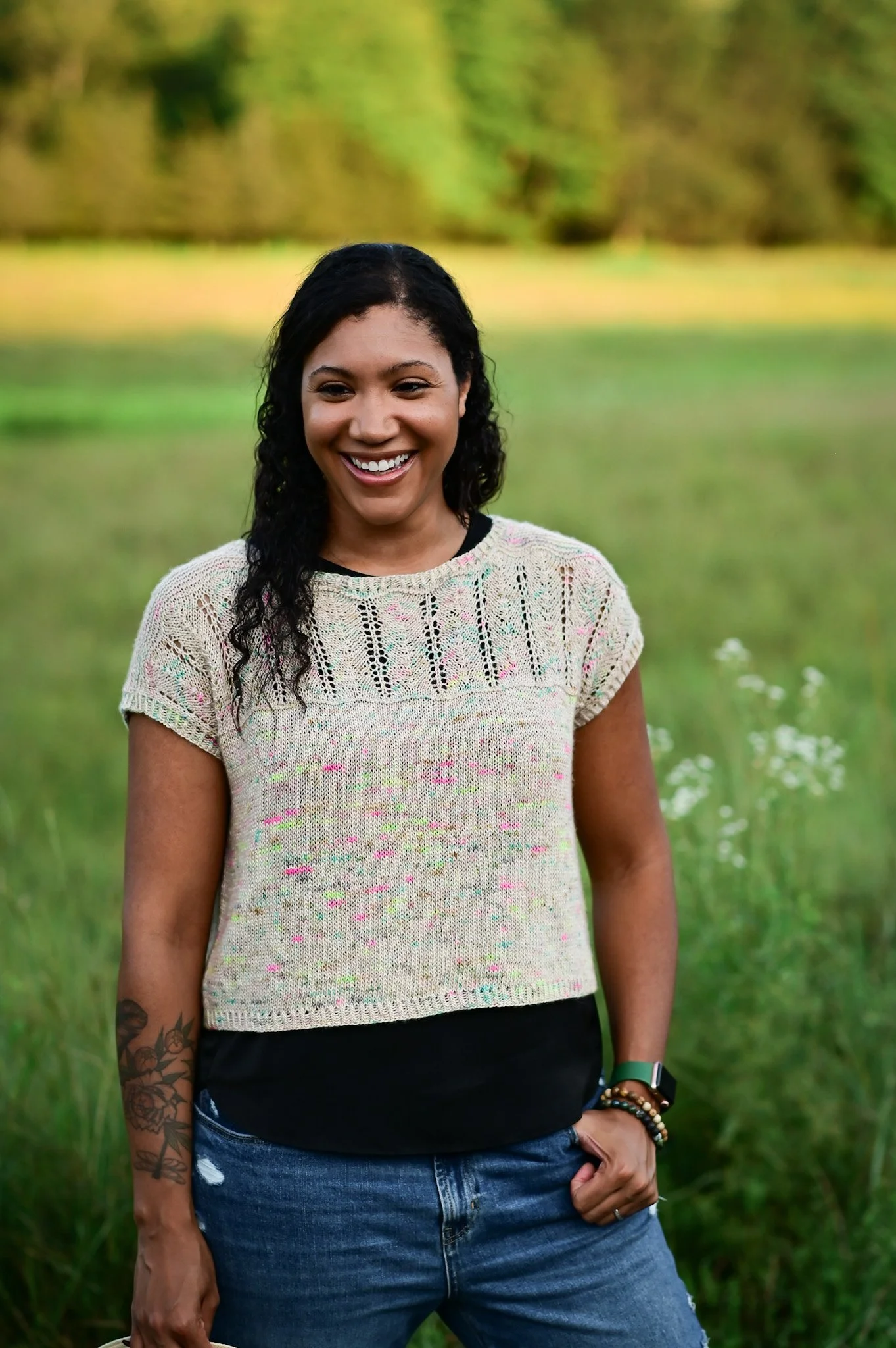 Wild Flowers tee — tif handknits