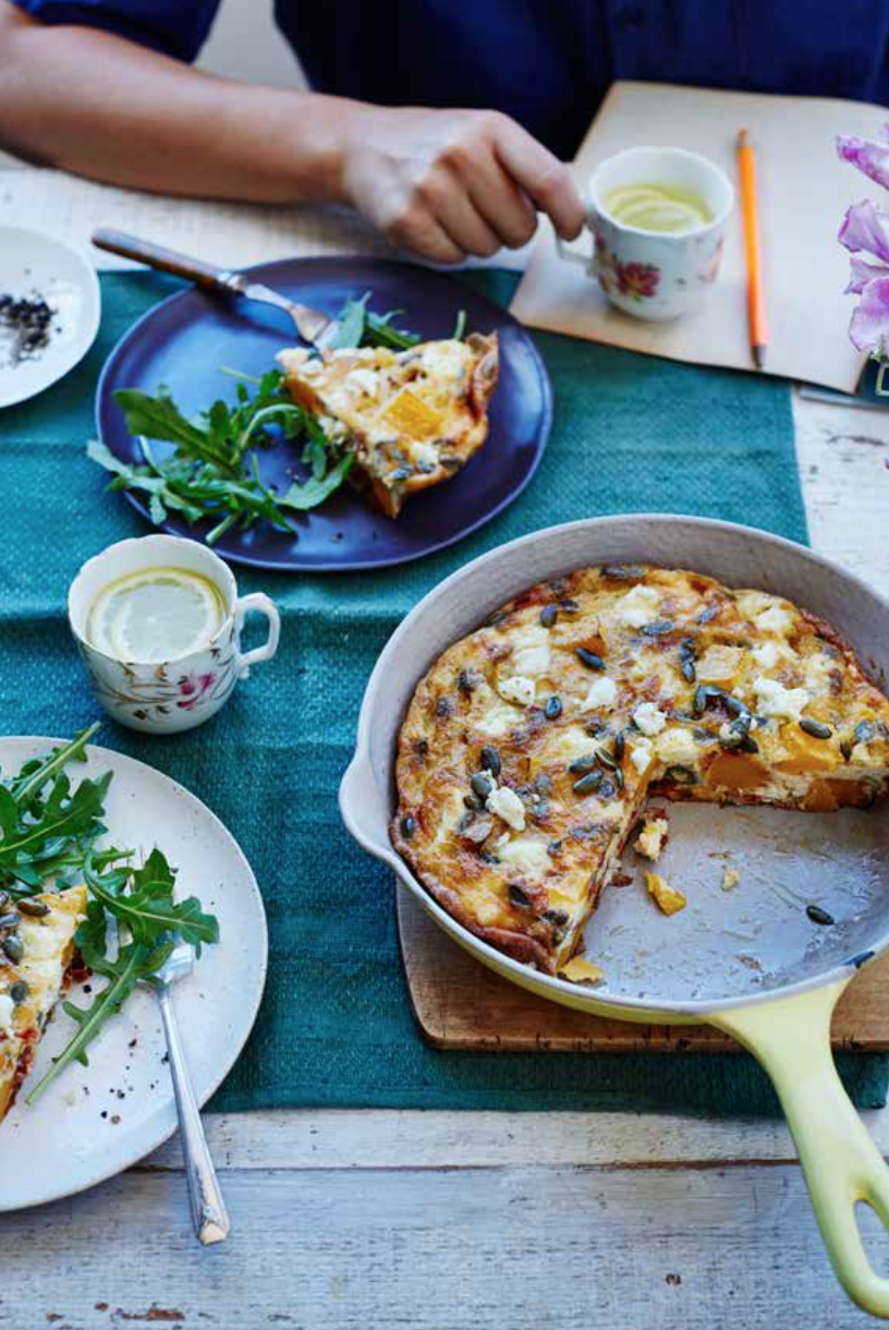 Happy Kitchen recipe: Butternut squash, sundried tomato and feta frittata