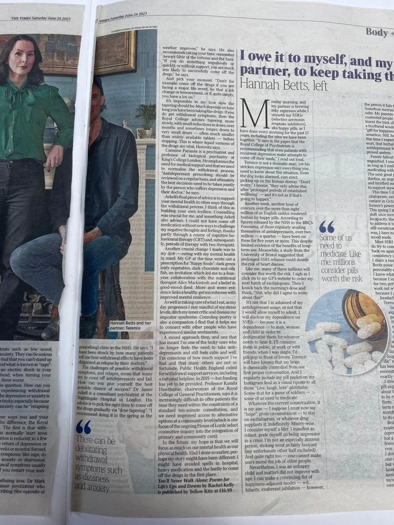 THE TIMES: The truth about coming off antidepressants — Rachel Kelly