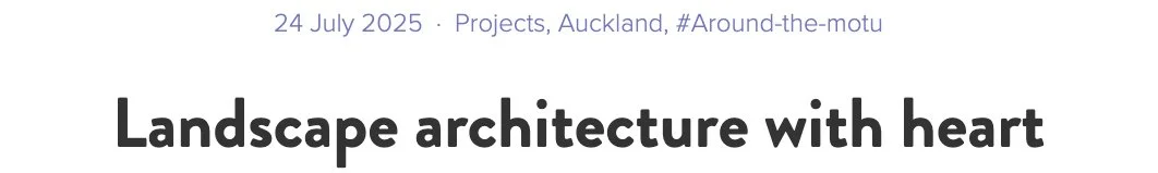 Landscape Architecture with Heart article tiltle