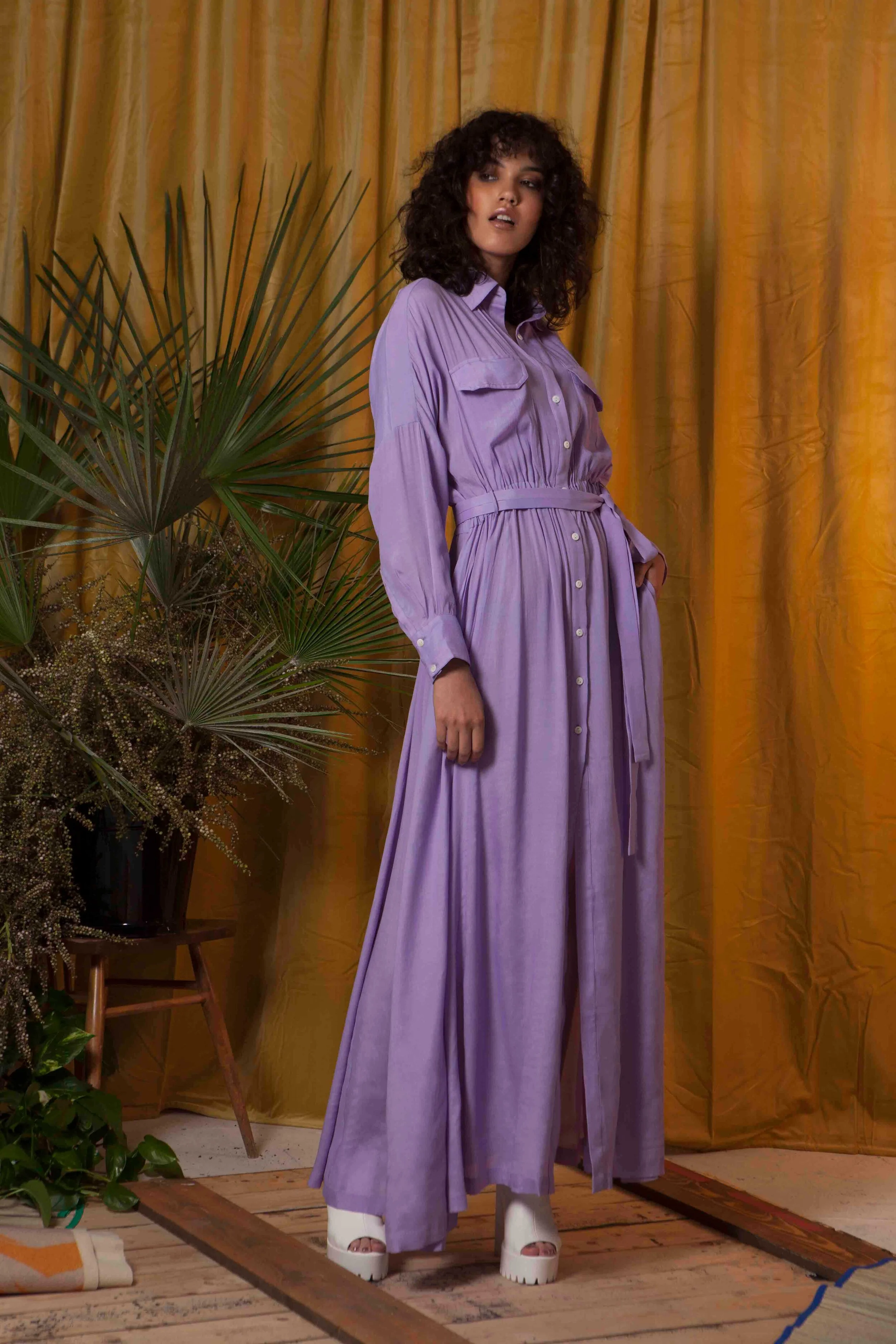 checkered wrap dress