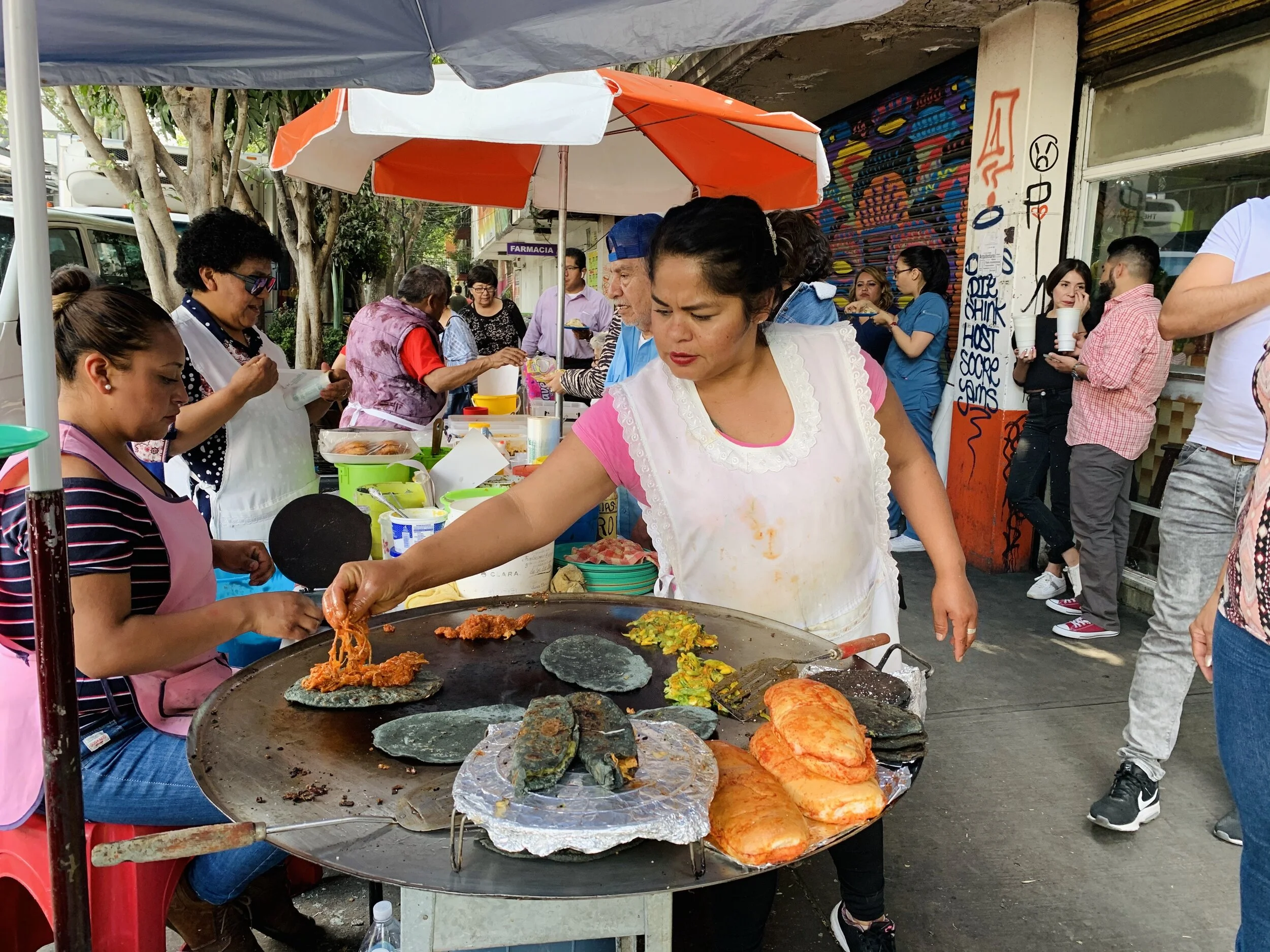 Jenni making her quesadillas