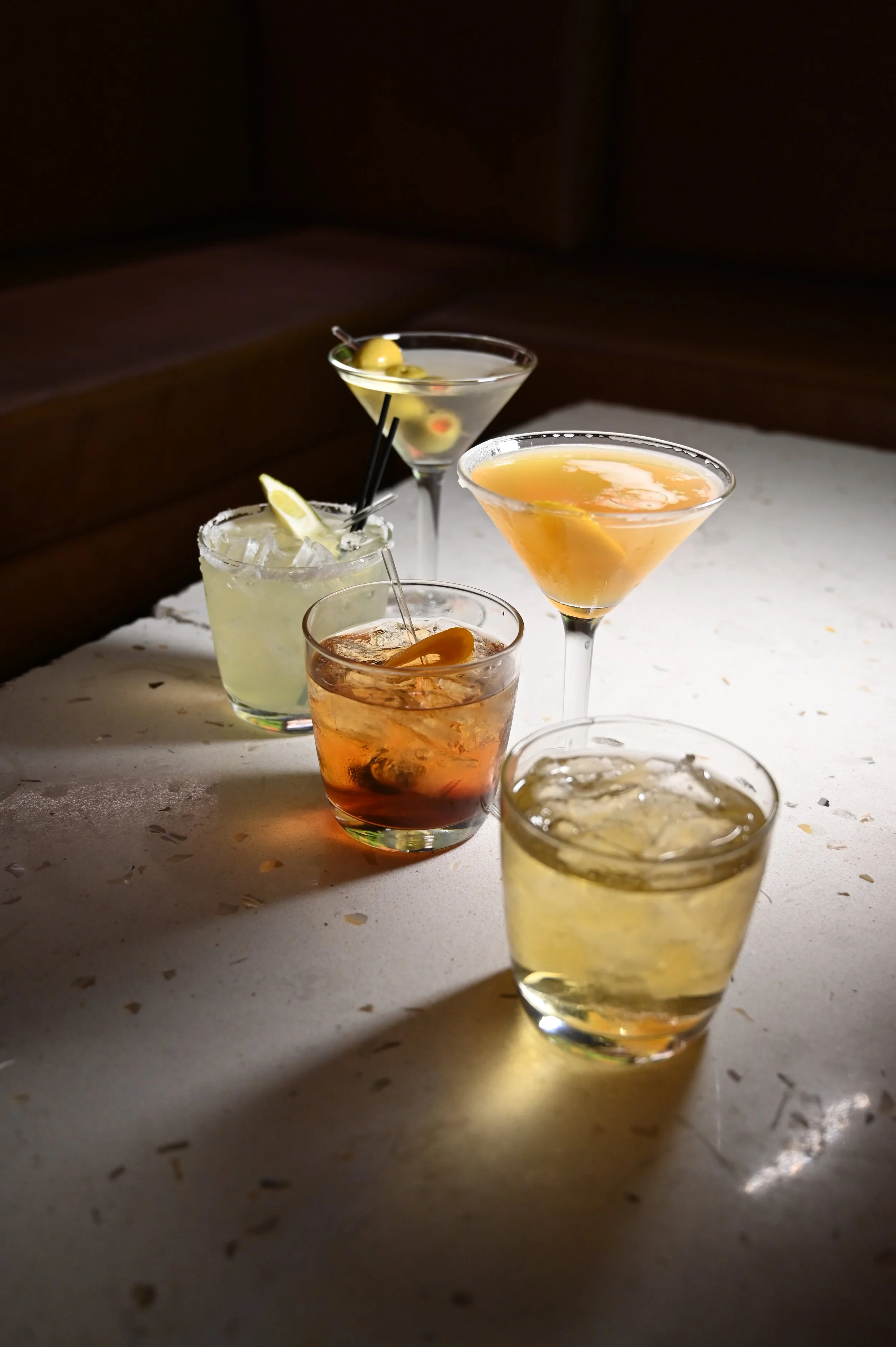 A variety of cocktails at M Resort