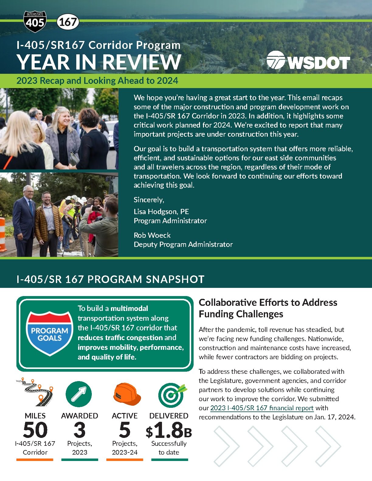 I-405/SR 167 Year in Review for 2023 - Page One