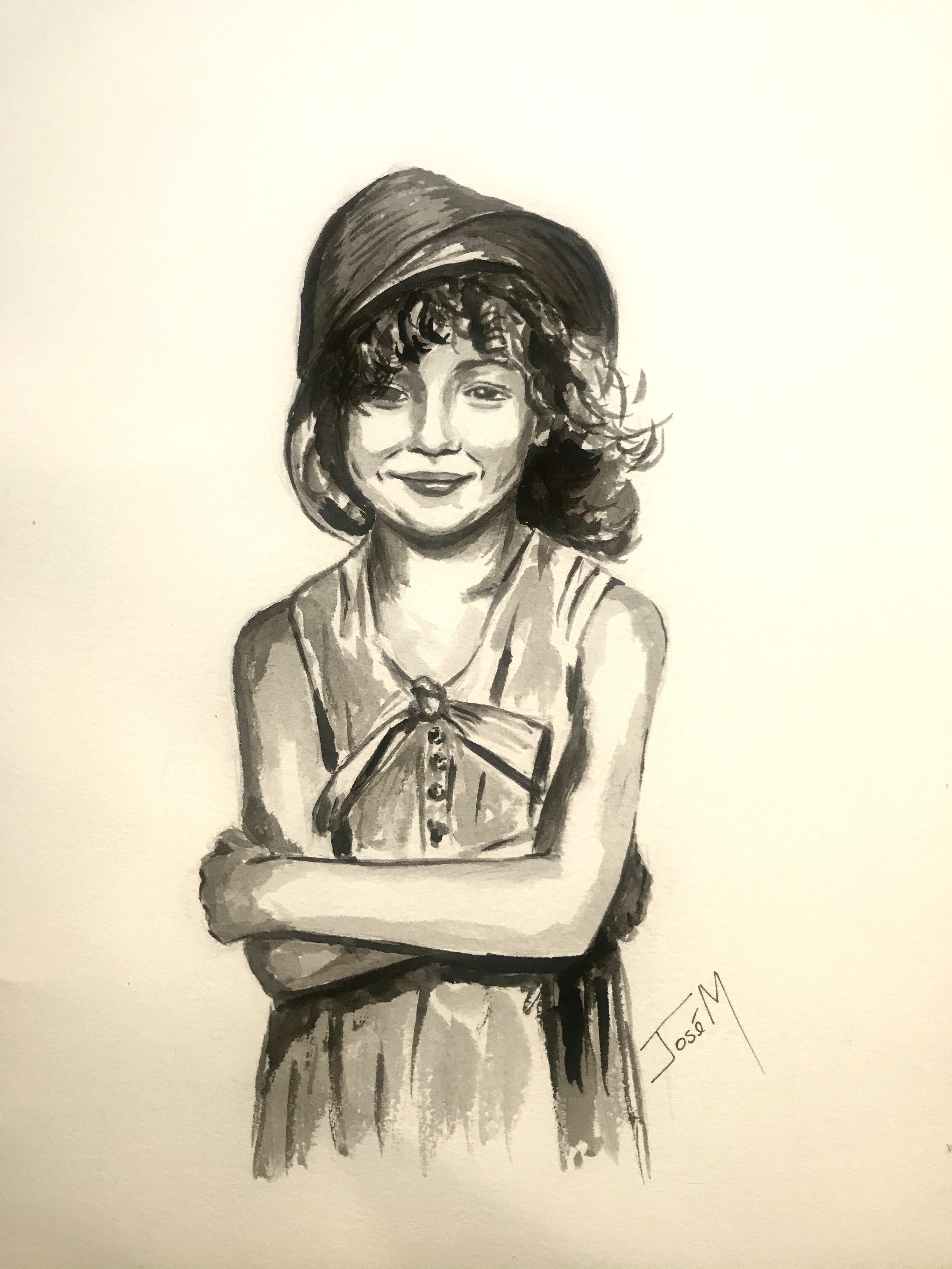 Girl with hat - 23x31cm
