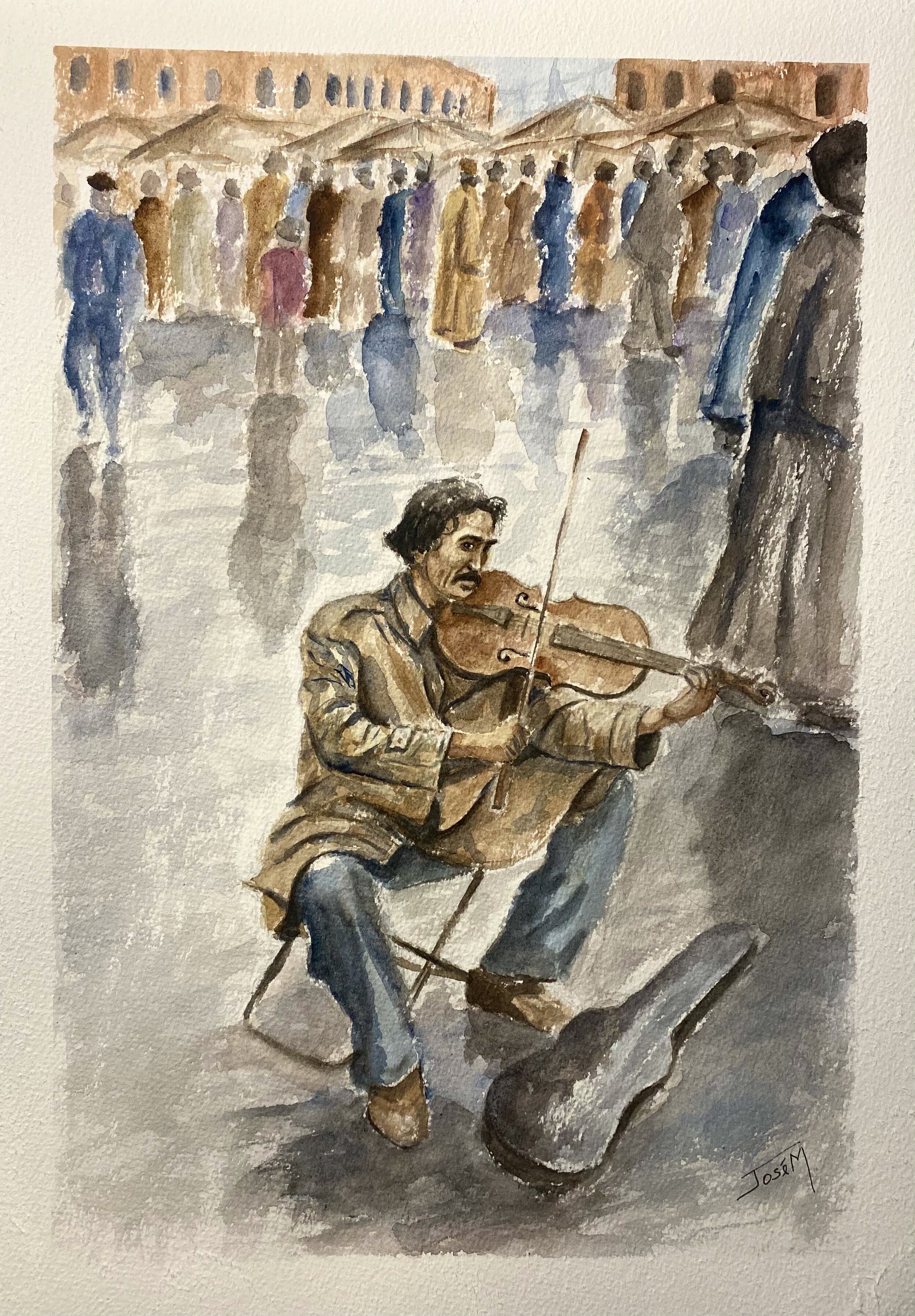 Fiddler at the market