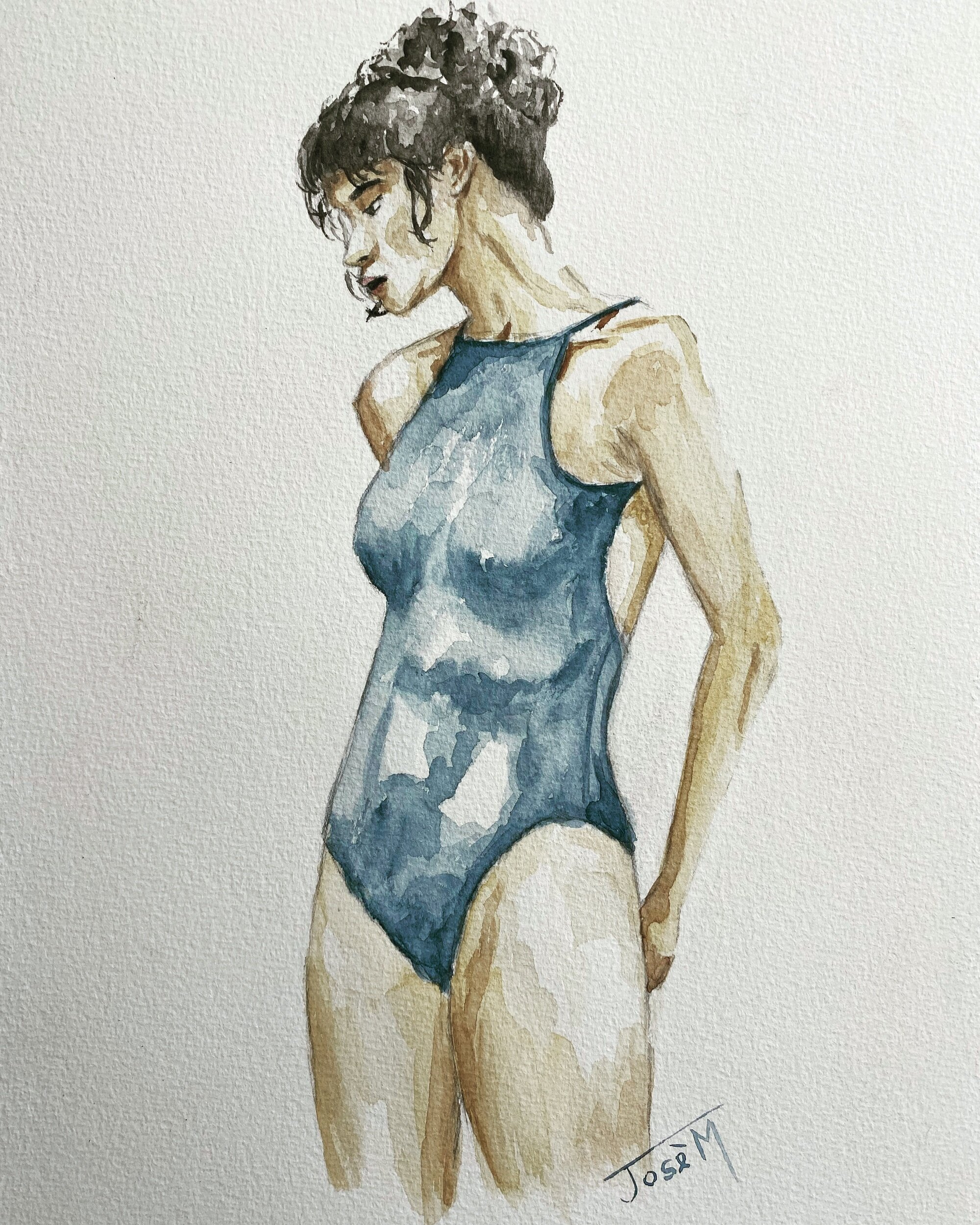 Figure in blue