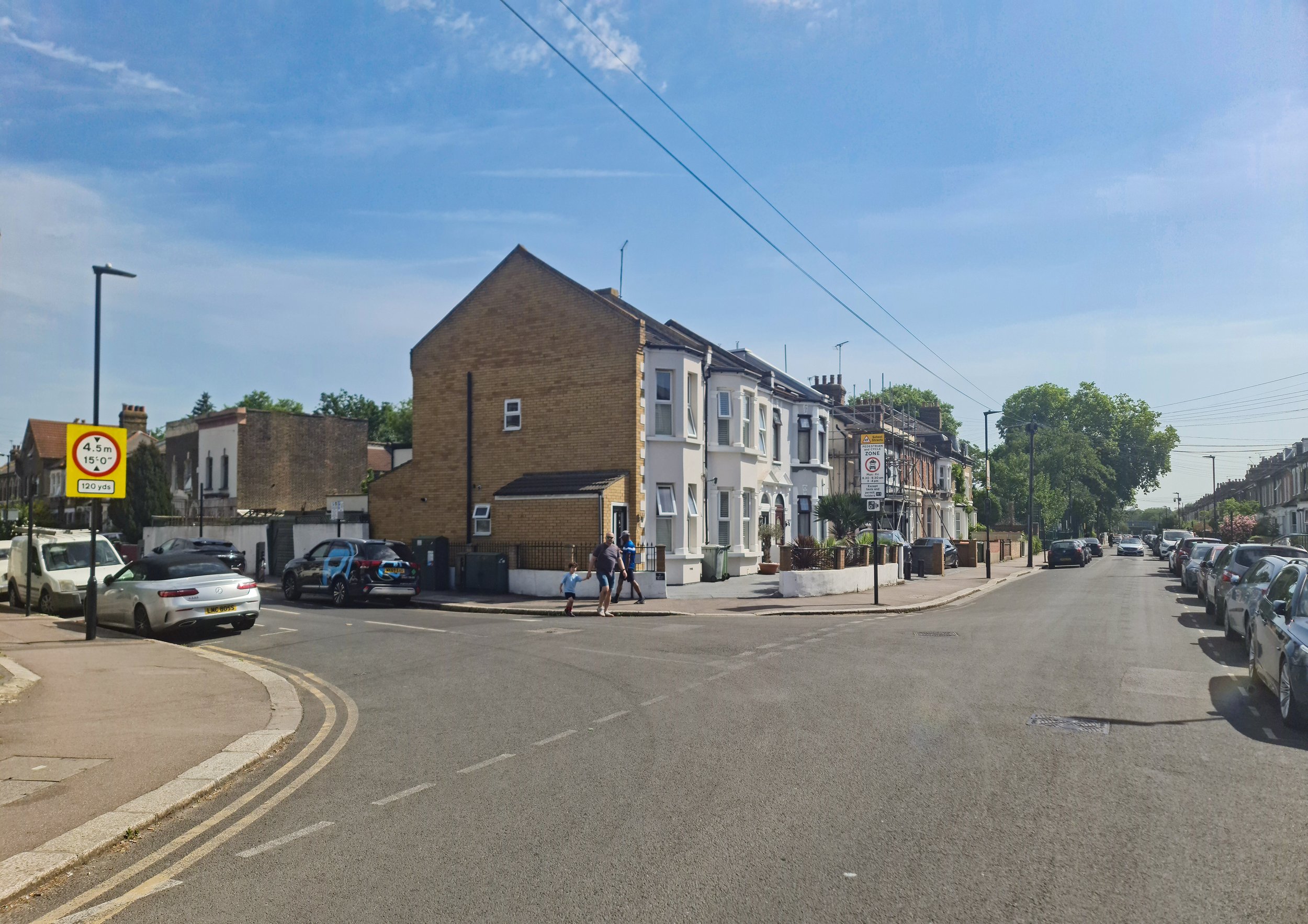 Recent photograph of the junction to Sebert Road.