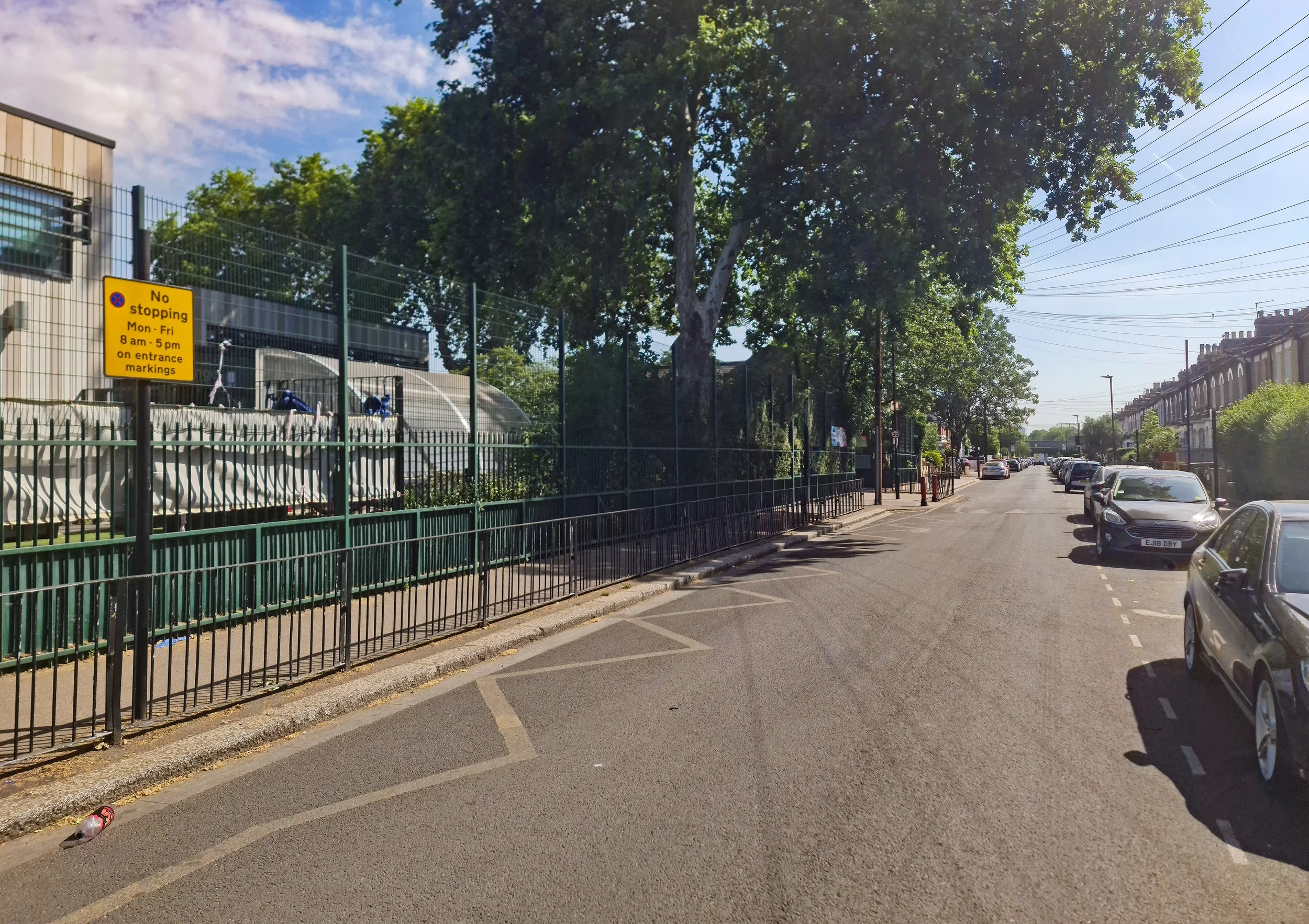 Photo of Sebert Road now, entrance to the school. 