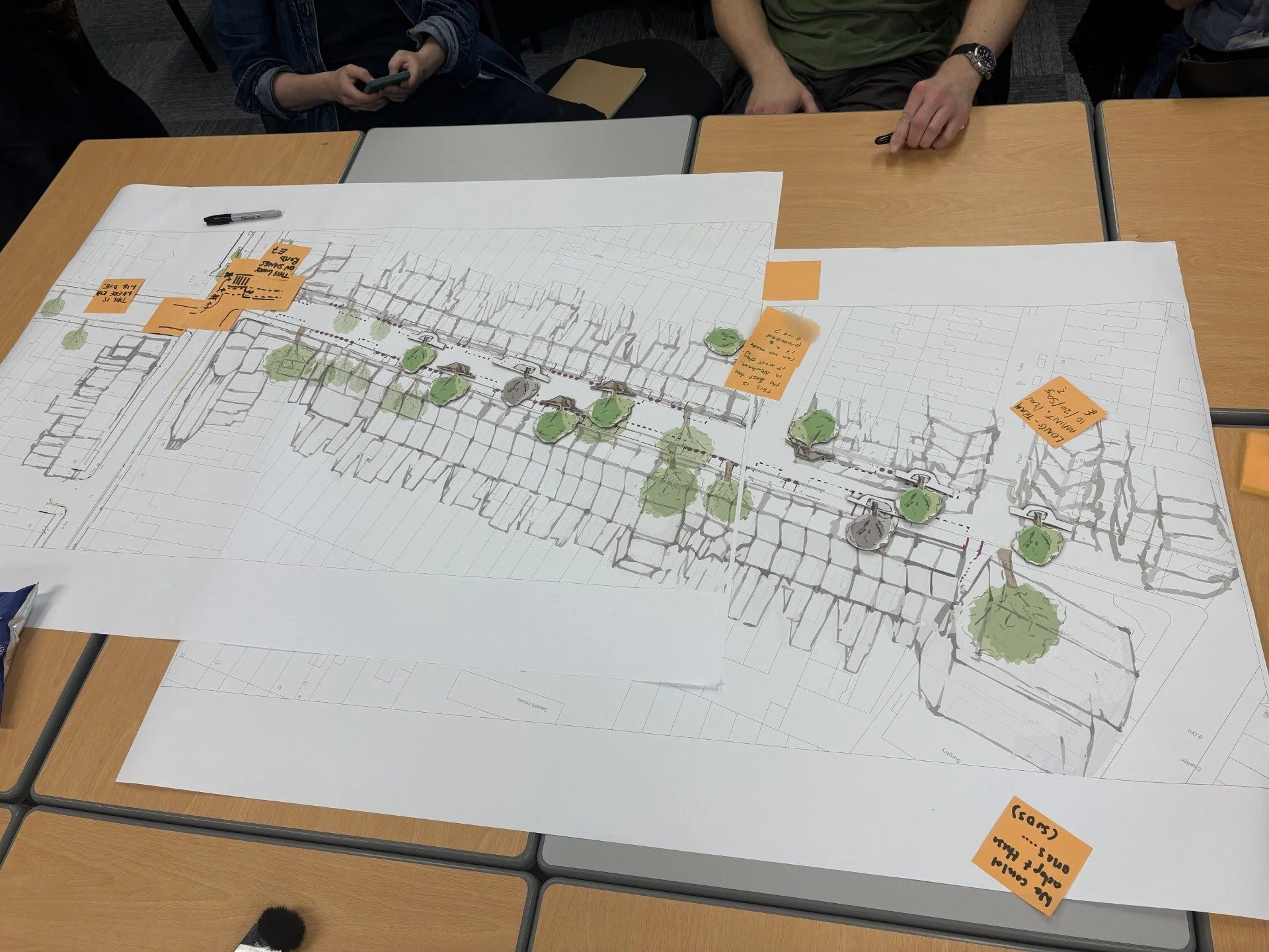 Image showing new design for the street showing trees planted along the road. 