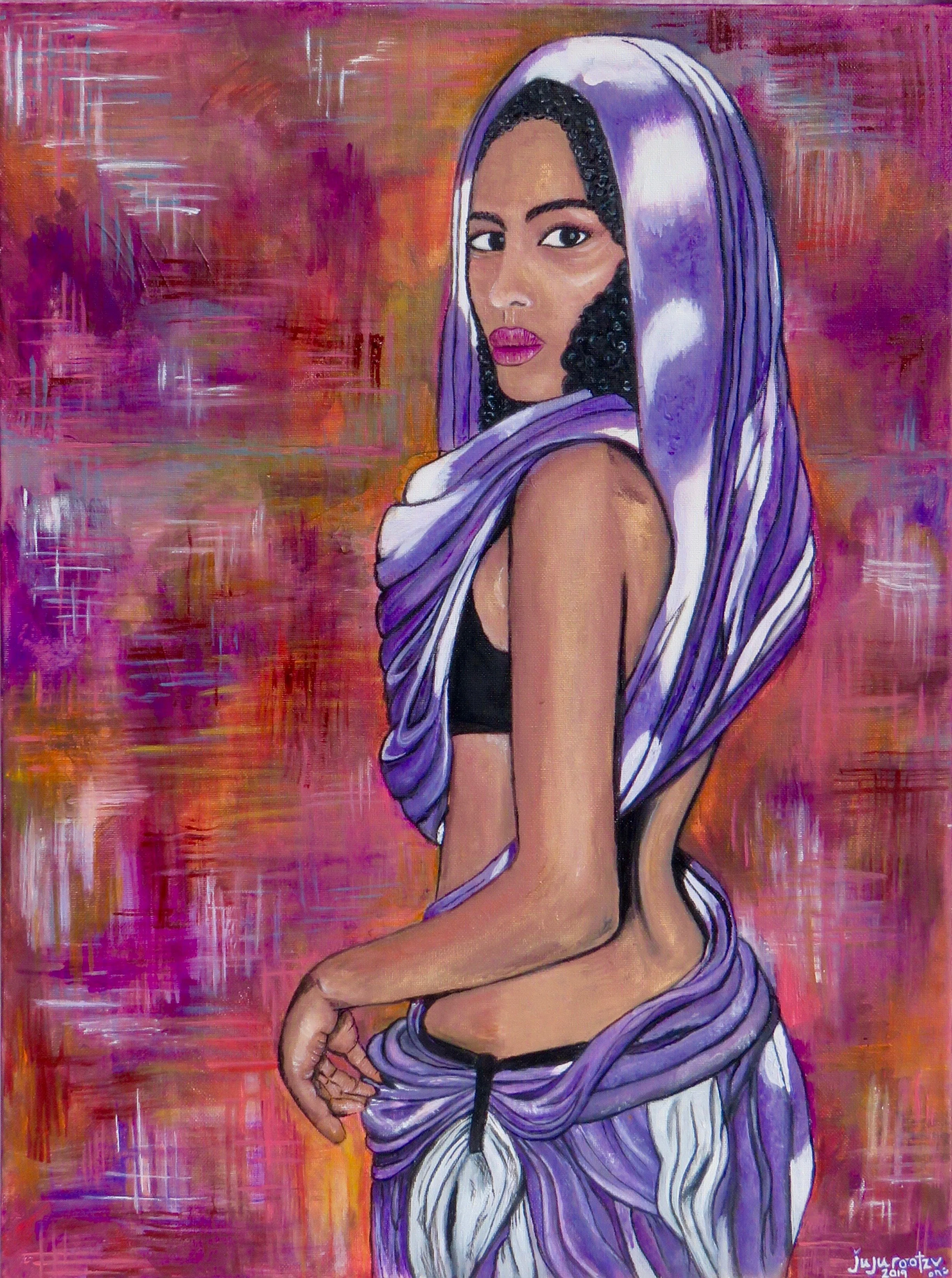 “In Sofia’s Eyes” 18” x 24”. An original acrylic painting on canvas. 2019.