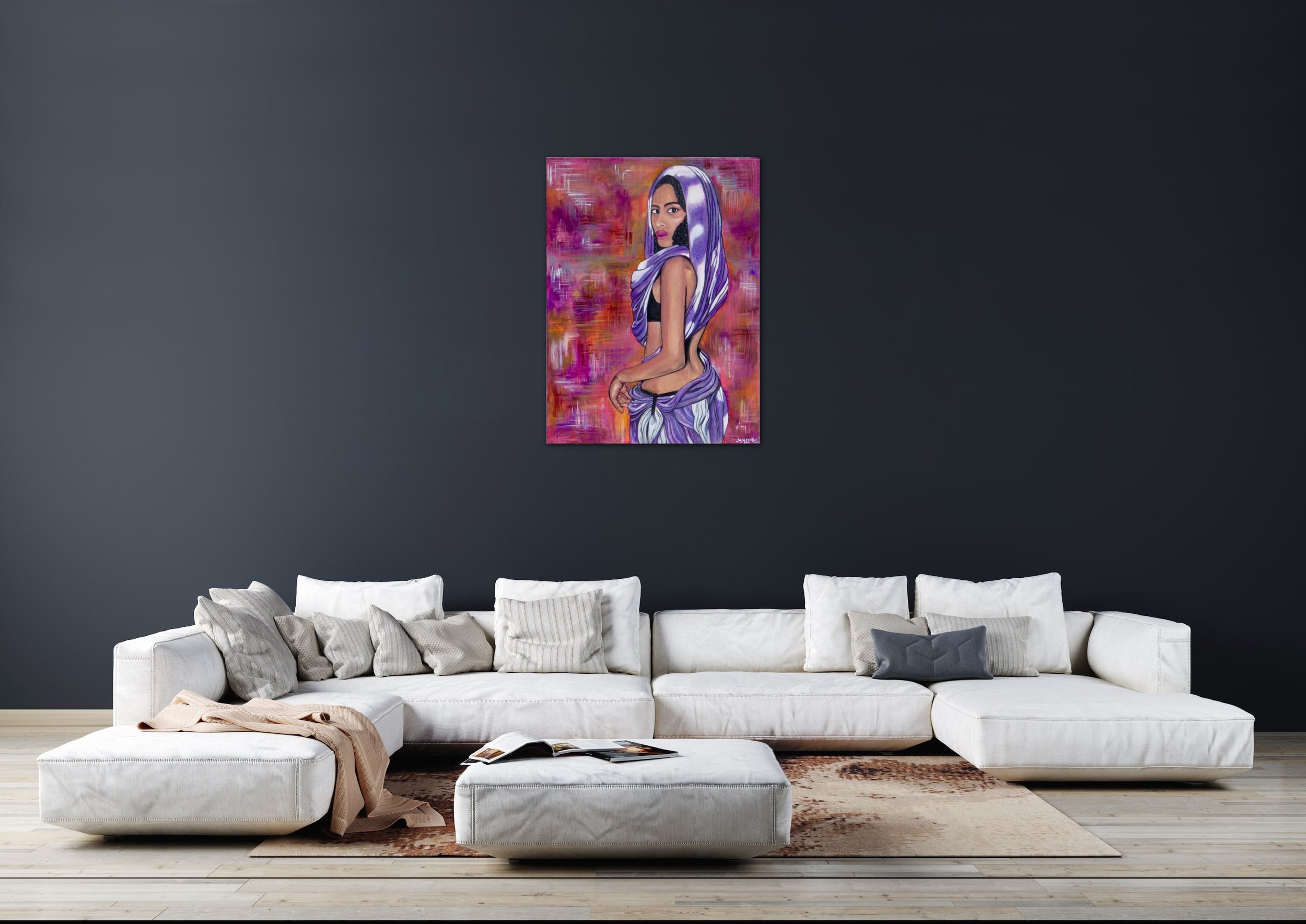 “In Sofia’s Eyes” 18” x 24”. An original acrylic painting on canvas. 2019.
