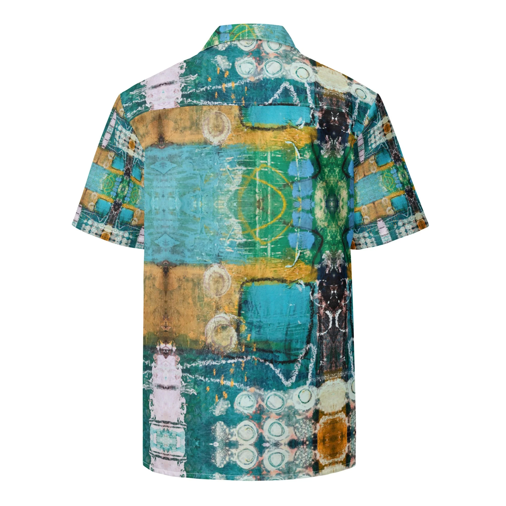 Miami Sunrise Abstract Unisex button shirt by Juju Rootz