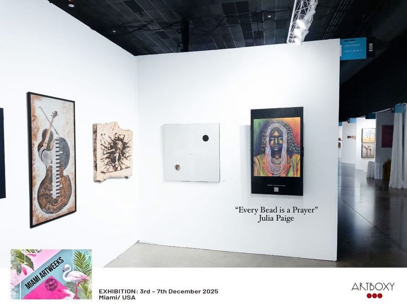 Grateful to have my art shown @artbasel @miamiartweek @artboxyofficial Booth #801 @spectrummiami 

A dream of mine full filled ! This perfect corner seems so meant to be, to me it speaks to the heart. 

Grateful to share my art with the world, with i