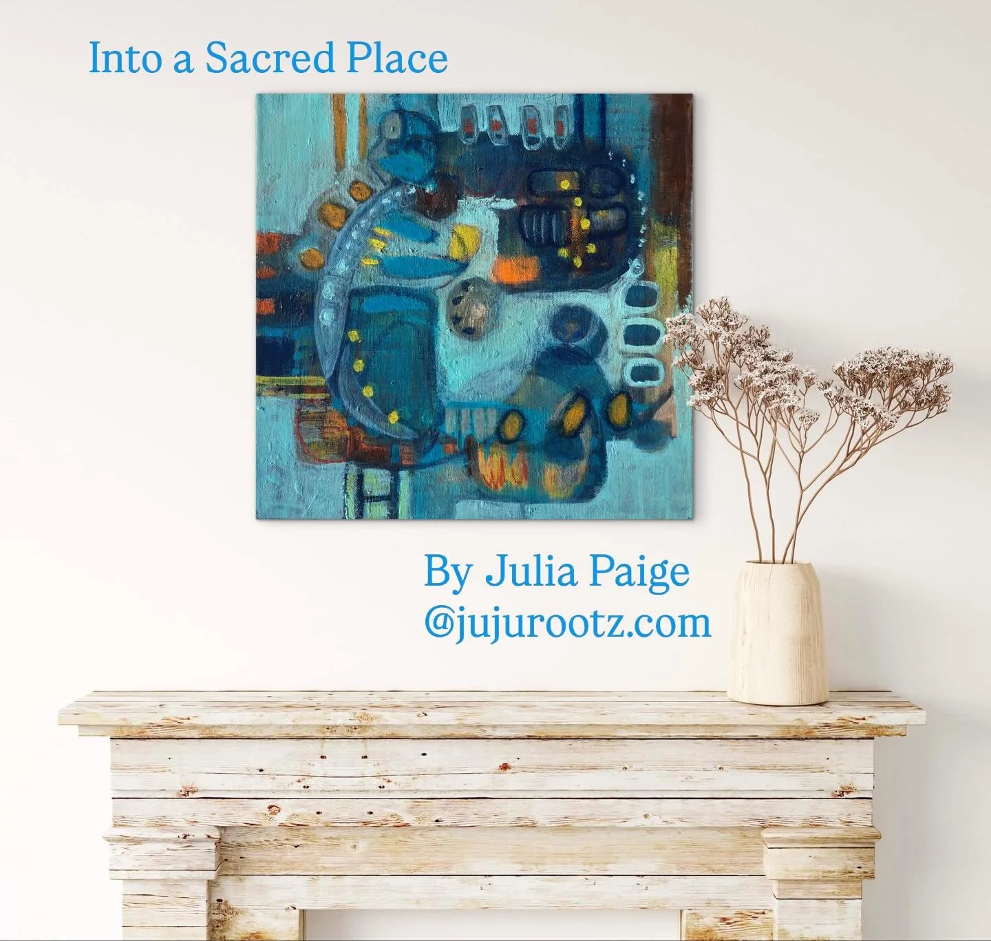 Finding the Sacred place within , no matter the turmoil in the world . There is beauty in you. Find it . Connect and then share it . Give it away . The world needs love and so do all the children . 

This painting is about connecting with our elders,