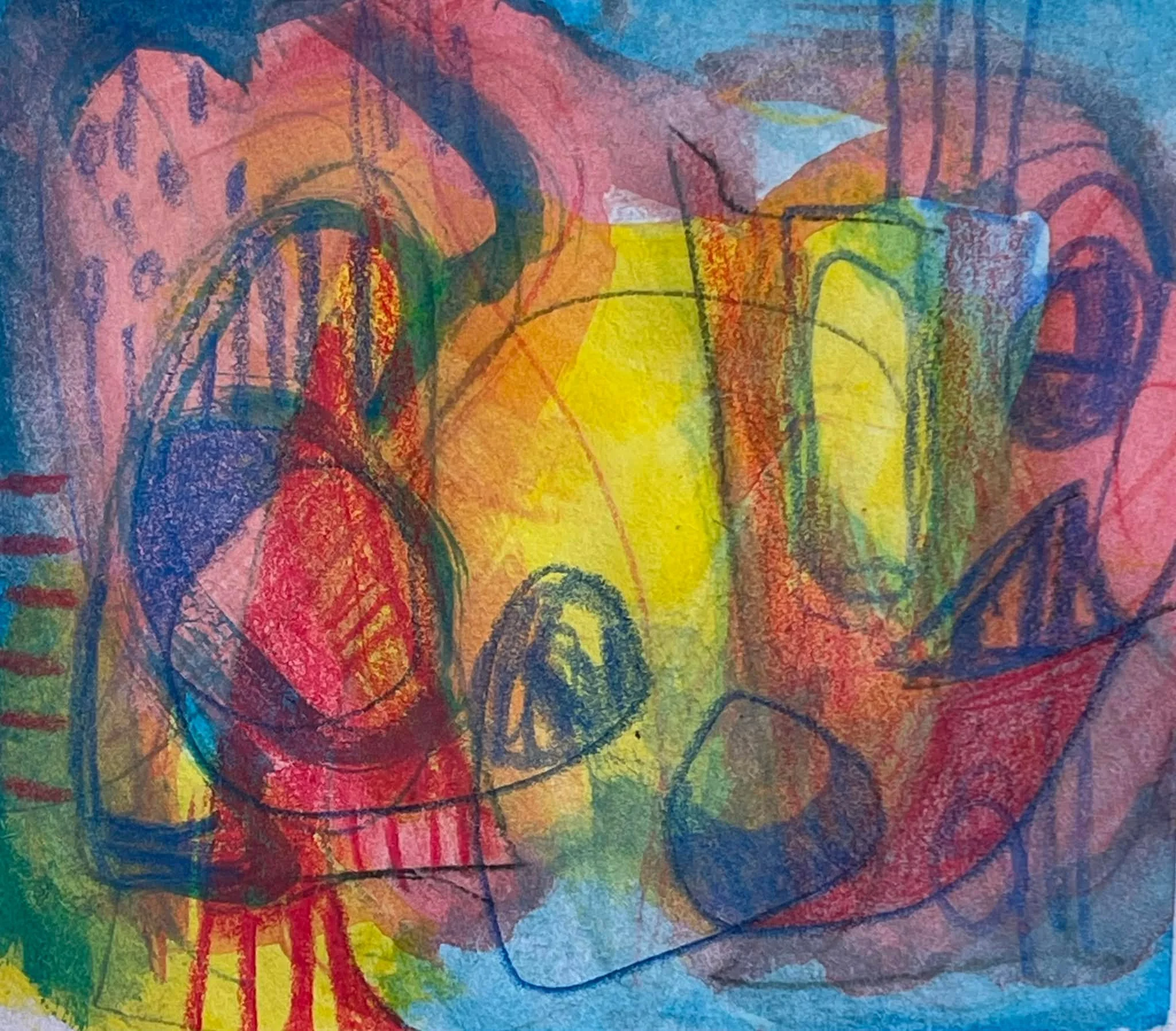 Posting New Art . 

Little Dreams in red, blue and yellow. Mini abstract from my sketchbook.. exploring colors, hues and value&hellip;

I haven&rsquo;t been posting much on fb and I&rsquo;m gonna try to show up more, usually post to ig and then it sh