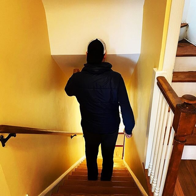 There may be a problem with the ceiling height on these stairs! #tallpeopleproblems #mindyourhead  #historichomes #bestaddress #rlah #stairs