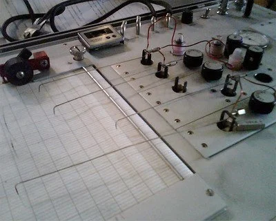 needles and dials on a polygraph machine