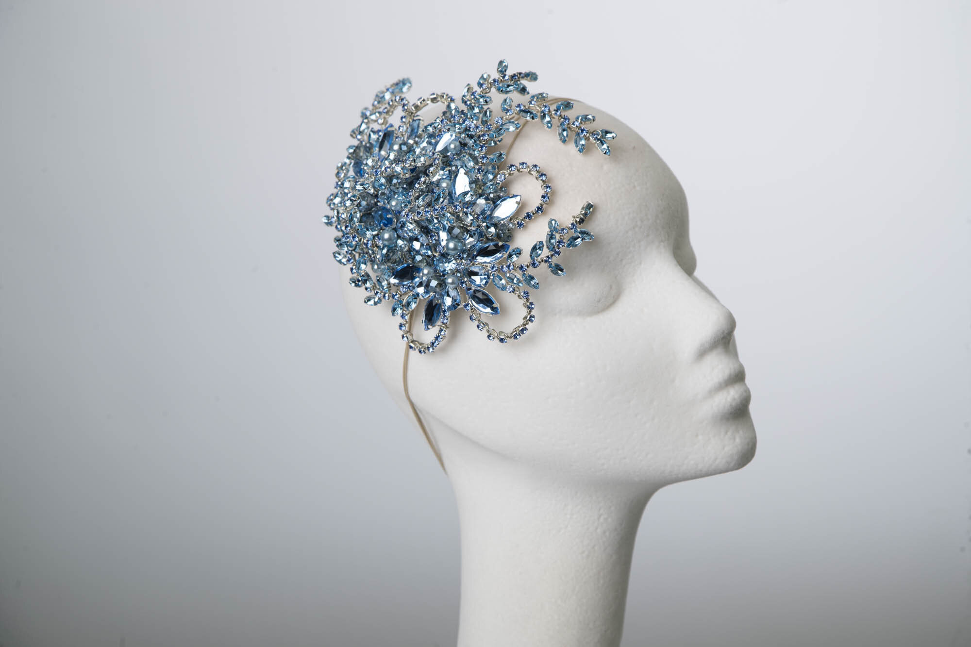 Anna blue without birdcage veiling