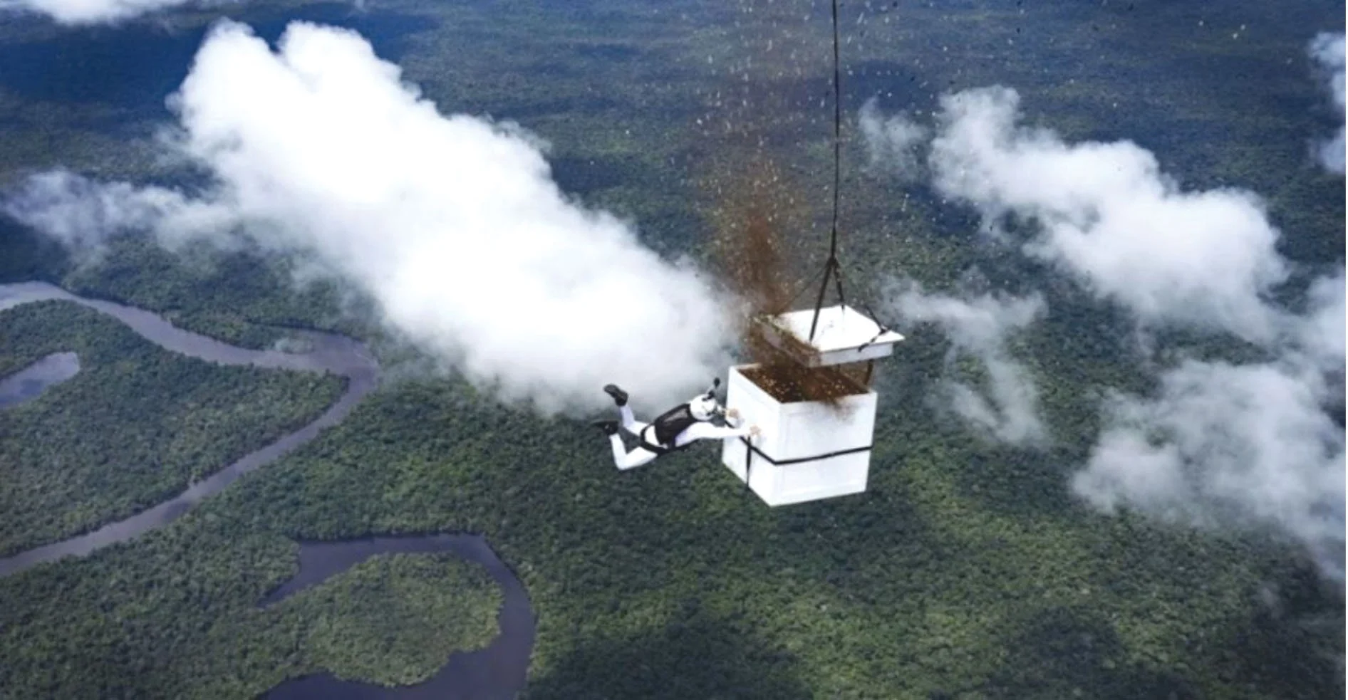Paraquedista lança mais de 100 milhões de sementes em área desmatada da Amazônia 