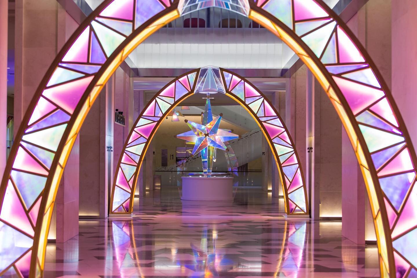 Throwback to the holiday season and this beautiful Christmas Experience installation we created for the Museum of the Bible in Washington, D.C. Handcrafted wood arches and a modern, rotating Star of Bethlehem played with color and light, creating a d