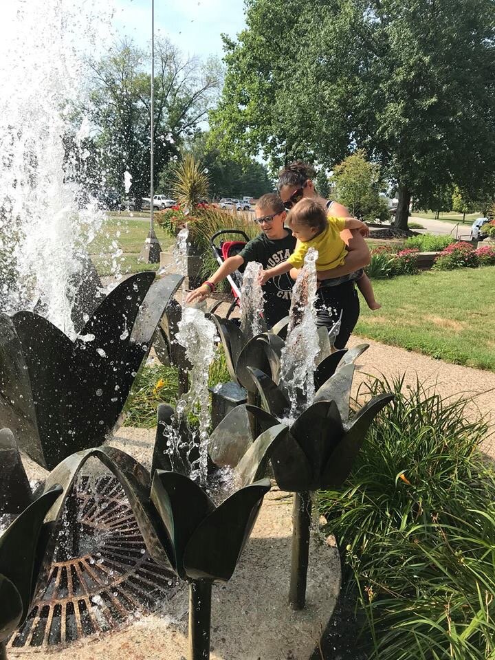 Exploring the iconic Tulip fountain.