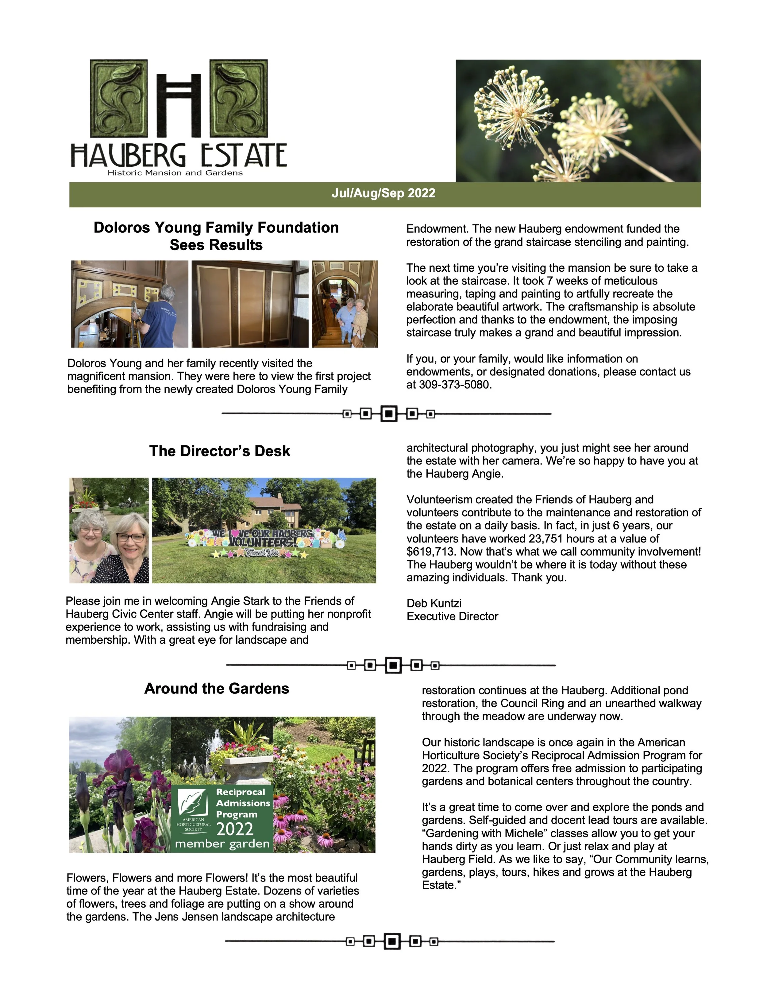 Hauberg Estate Newsletter July- Sepember 2022