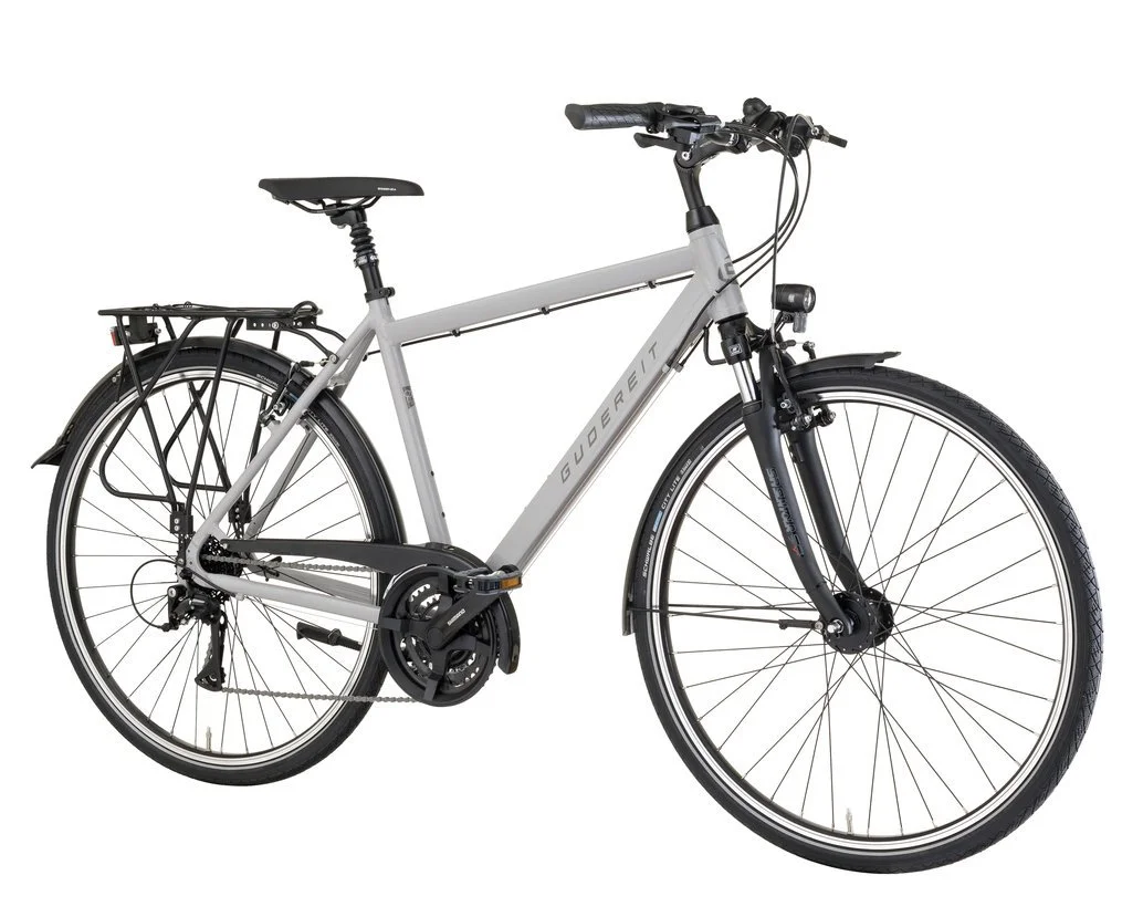 Gudereit LC-15 mit Shimano Acera 24-Gang Schaltung und Felgenbremsen.