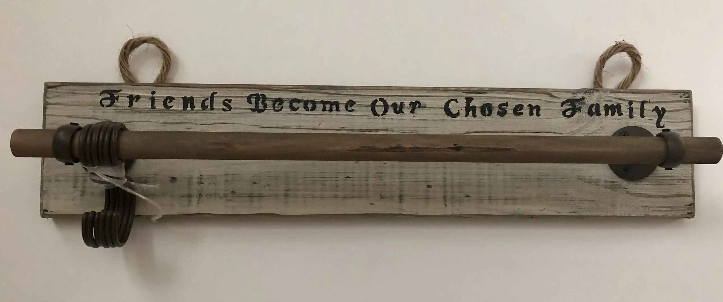 Hand painted wood rack. 