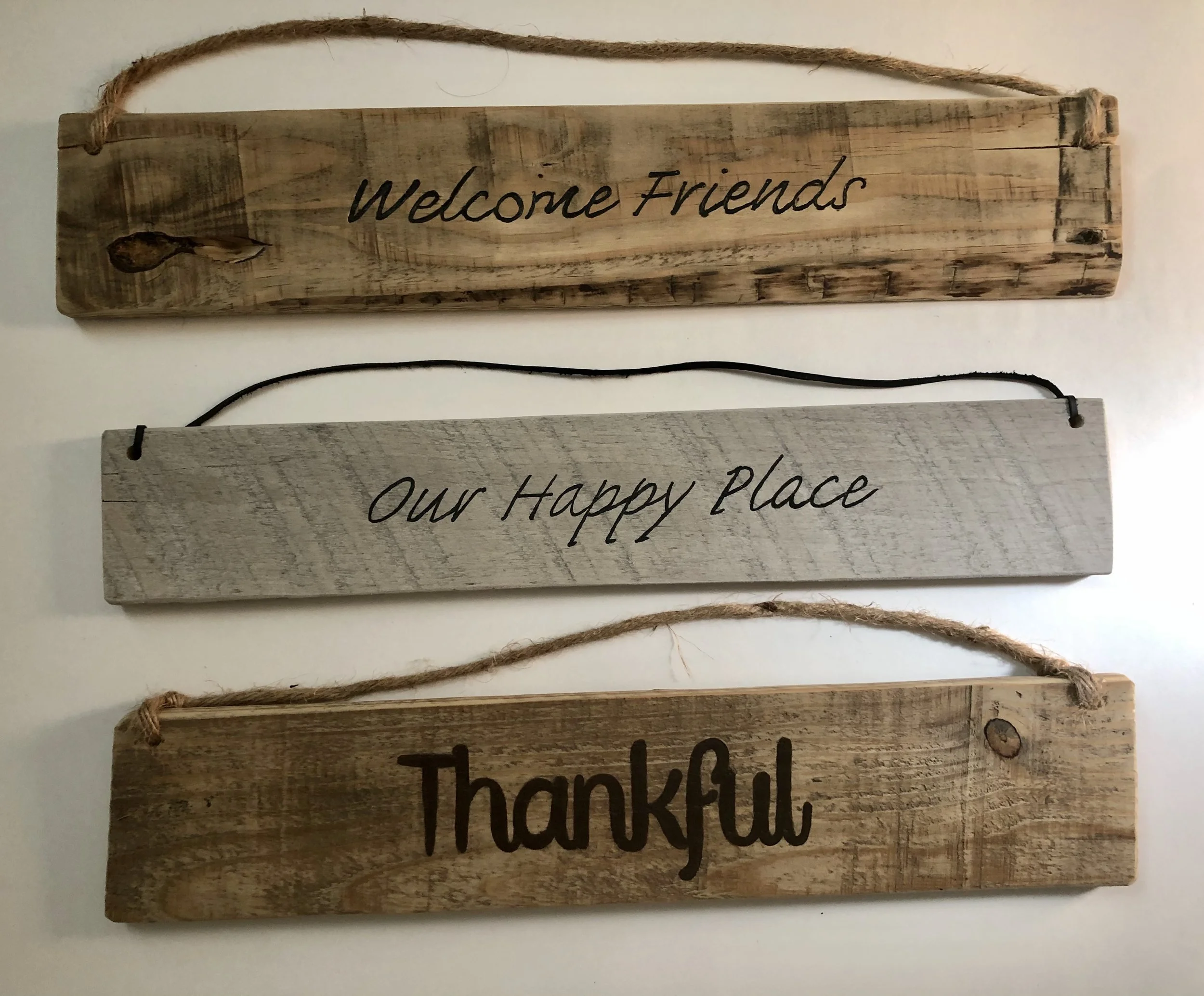 Pallet wood hand carved and painted signs