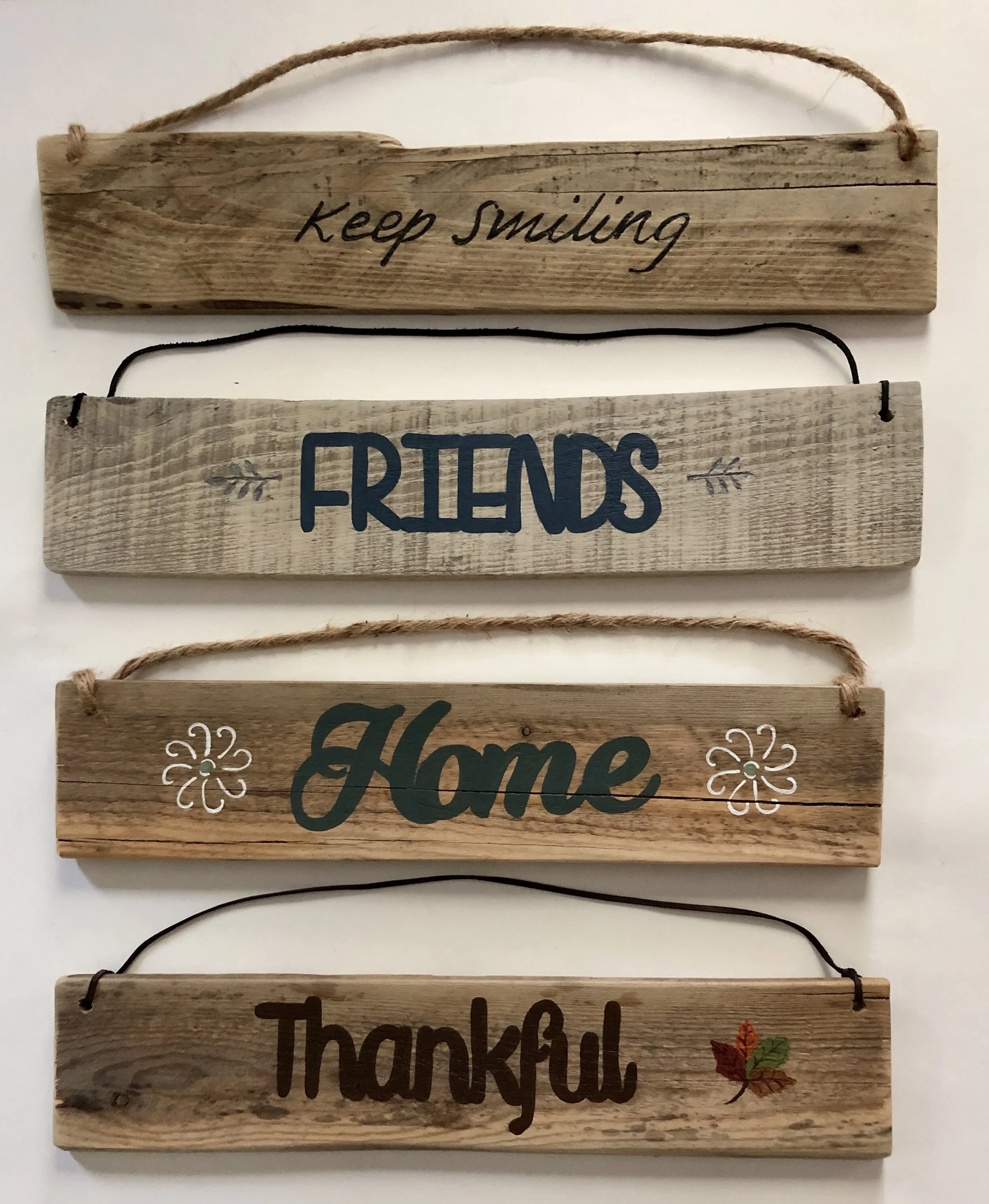 Pallet wood hand carved and painted signs