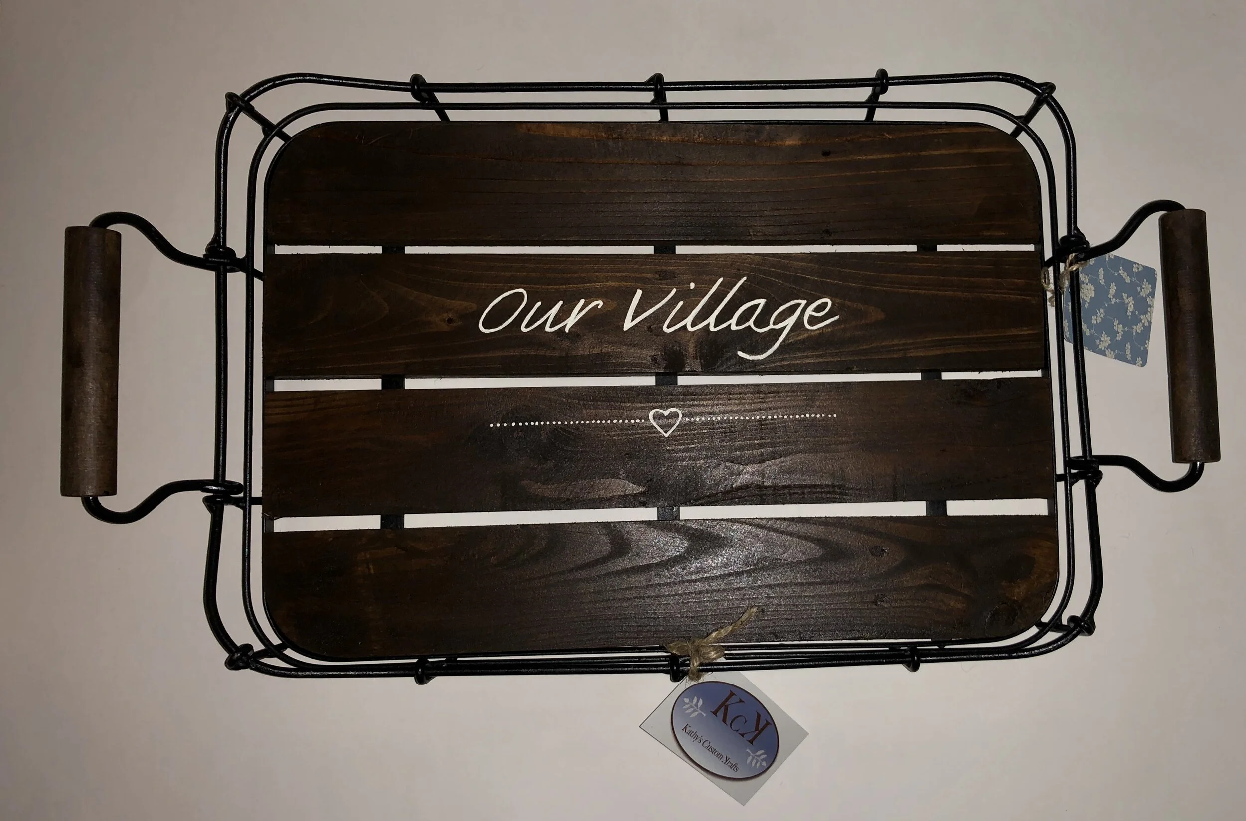 Customized Wood and Metal Serving Tray