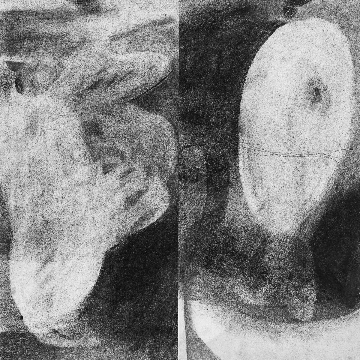    Goya's Ghost    graphite &amp; charcoal on paper, 12.5” x12.5” 