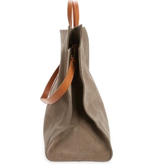 CLARE V Simple Perforated Suede Tote