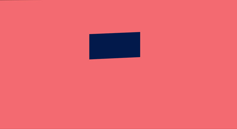 A solid pink background with a tilted dark blue rectangle in the center.