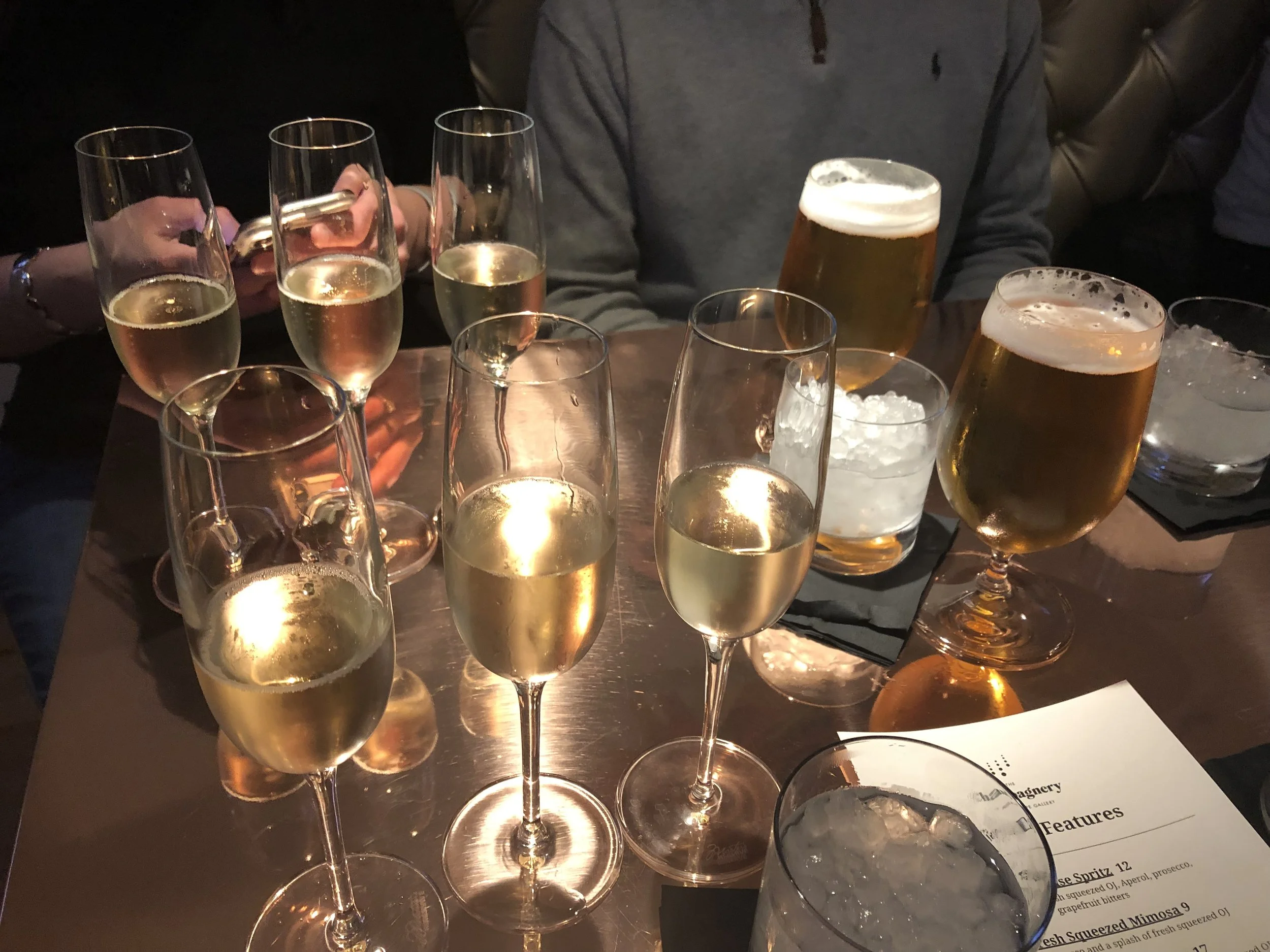 Champagne flight at The Champagnery in Louisville, Kentucky
