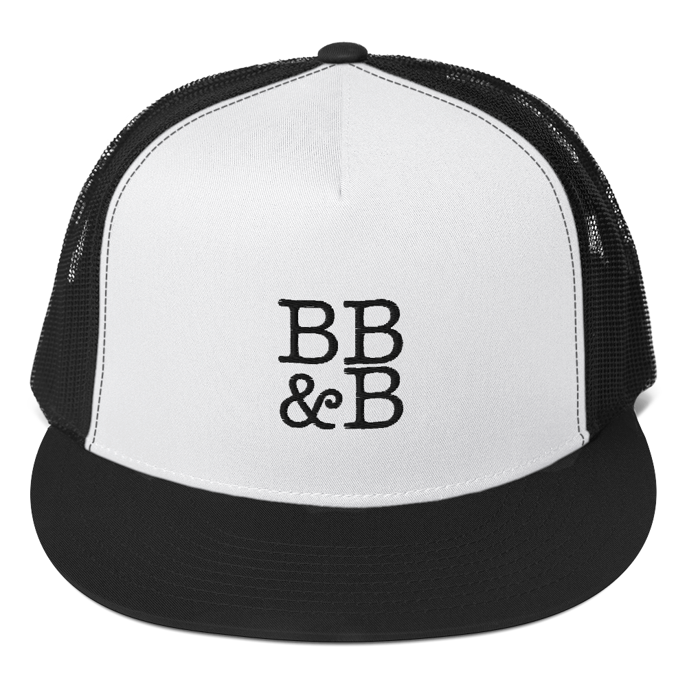 BB&B White Embroidered Apron — Books Bourbon & Bacon