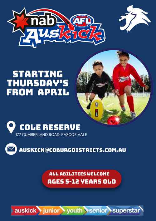 2024 NAB AFL AUSKICK STARTING IN APRIL — COBURG DISTRICTS FOOTBALL CLUB