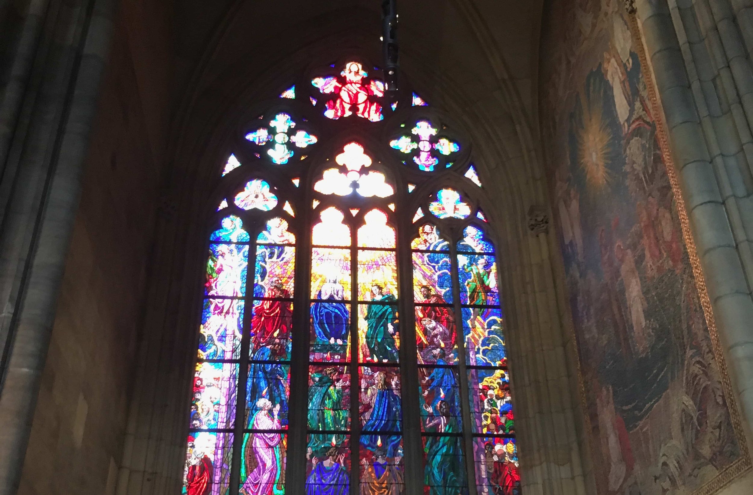 stained glass window prague