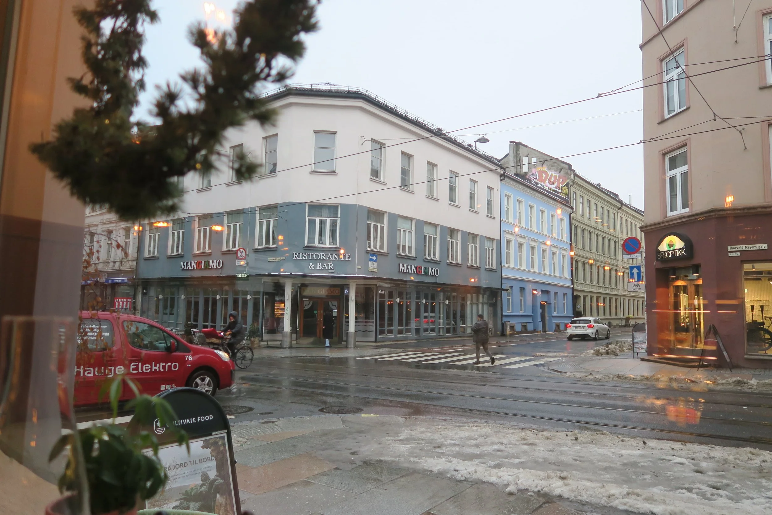 view of cafes in grunnerloka oslo