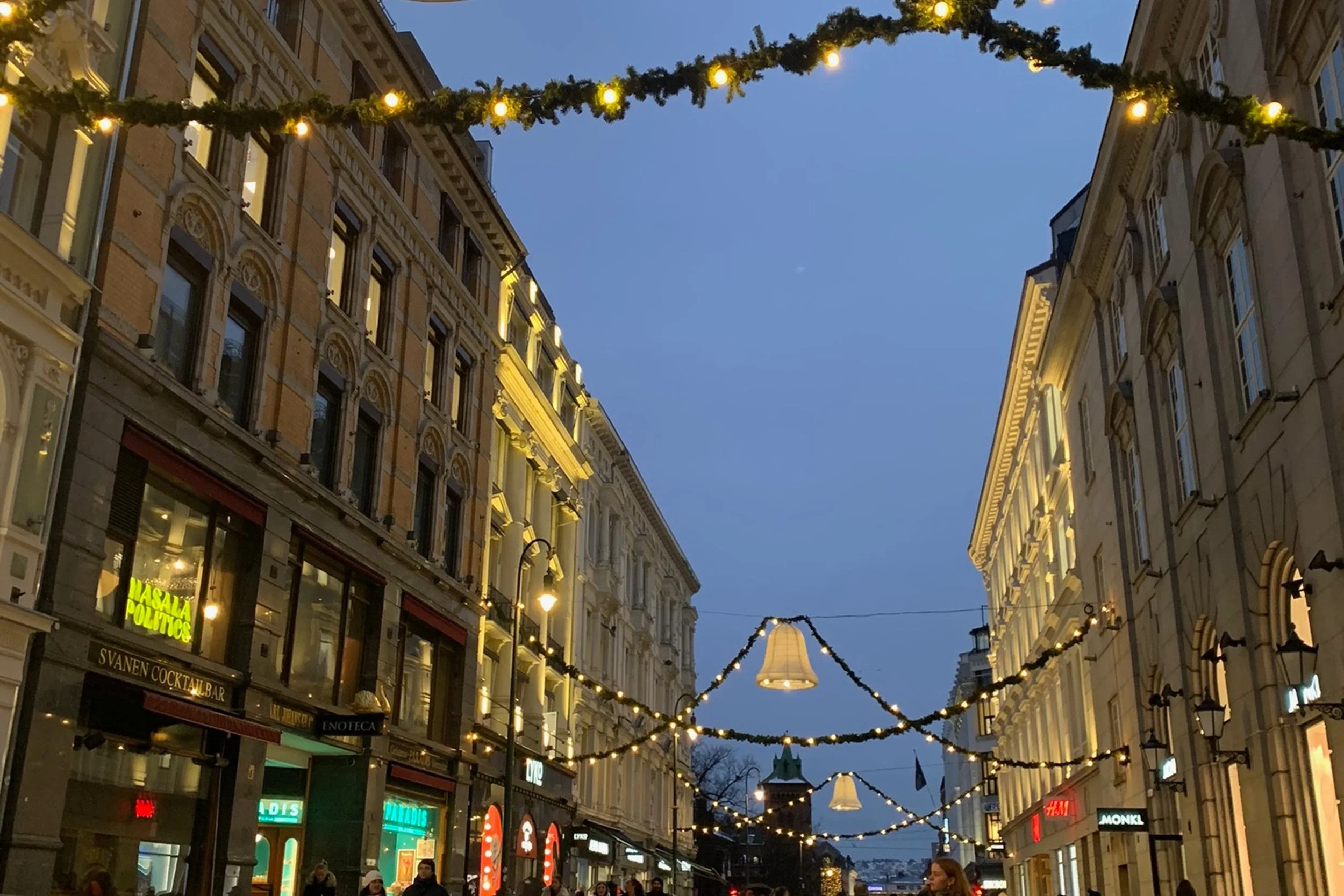 Typical European-ctiy-like street in Oslo, Norway
