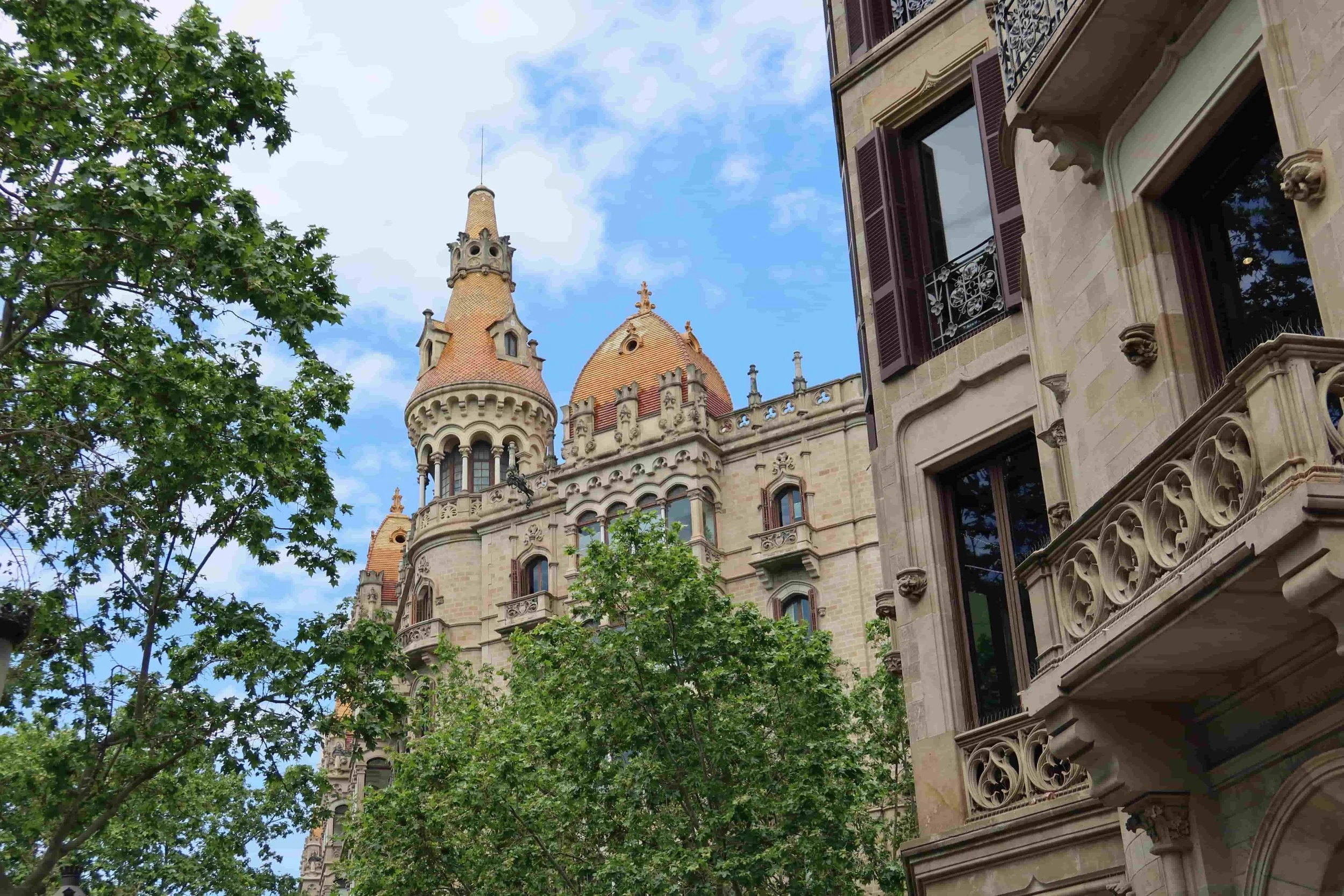 barcelona architecture orange rooftop building