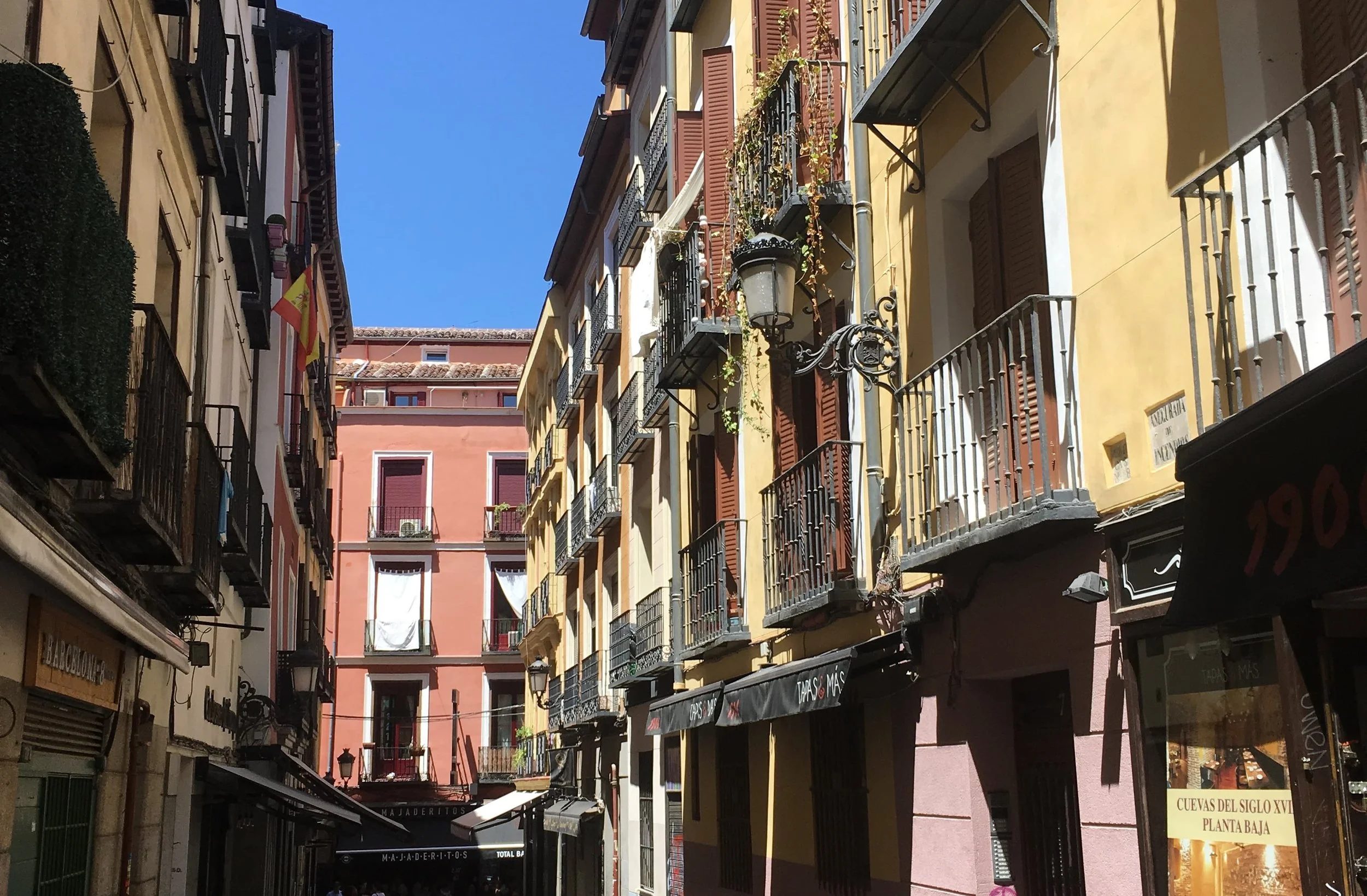 colorful street in madrid