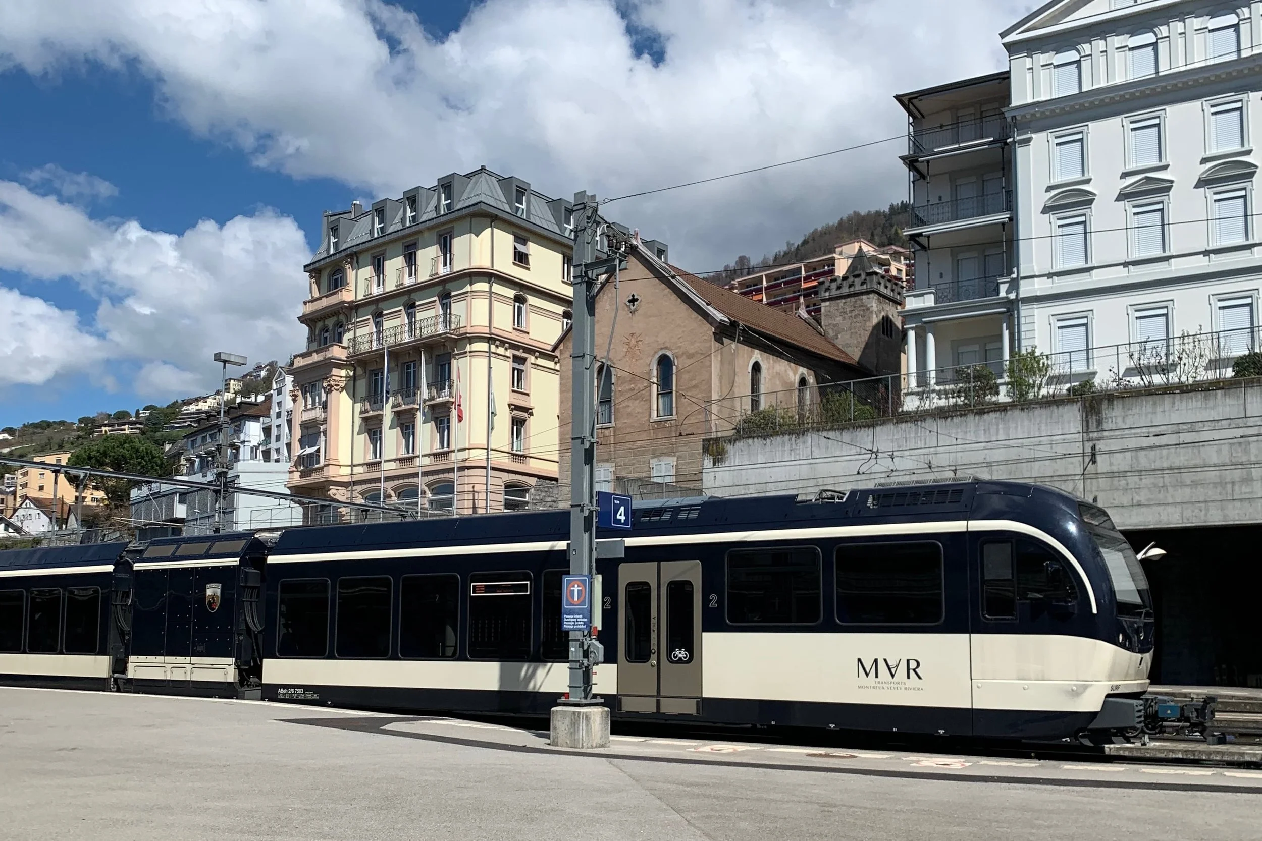 Train station in Vevey, Switzerland